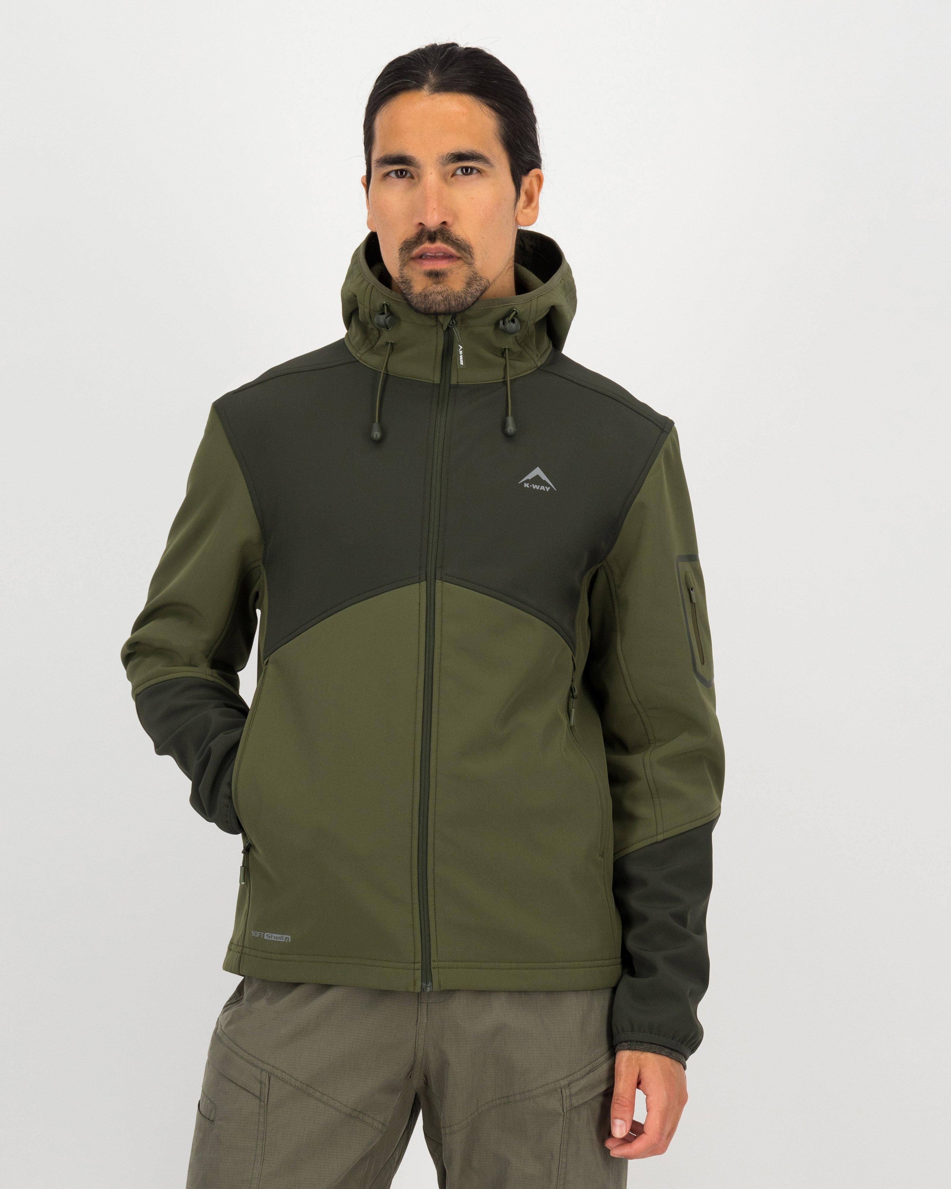 K-Way Men's Benji Softshell Hoodie -  Olive