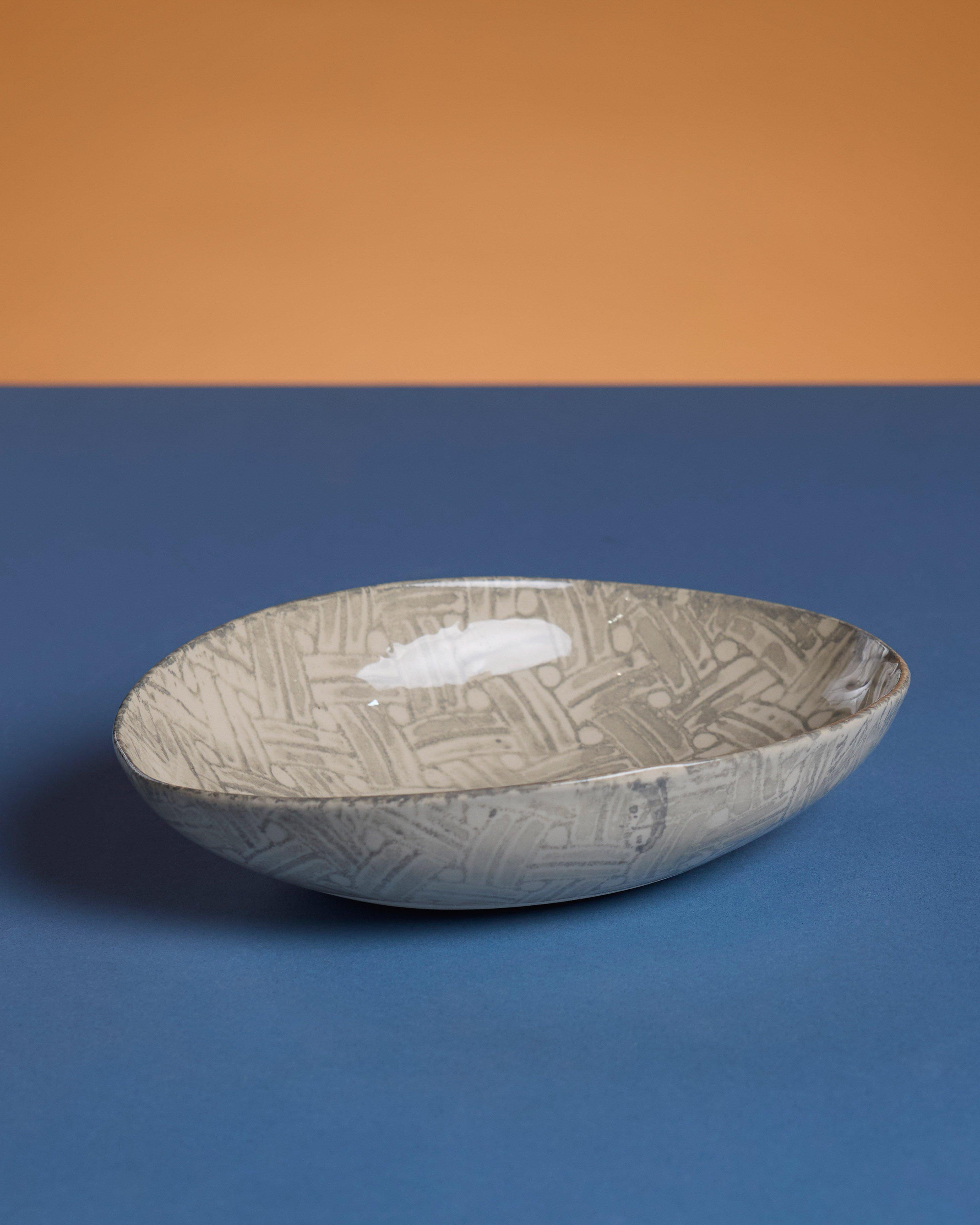 Wonki Ware Medium Etosha Patterned Bowl -  Grey