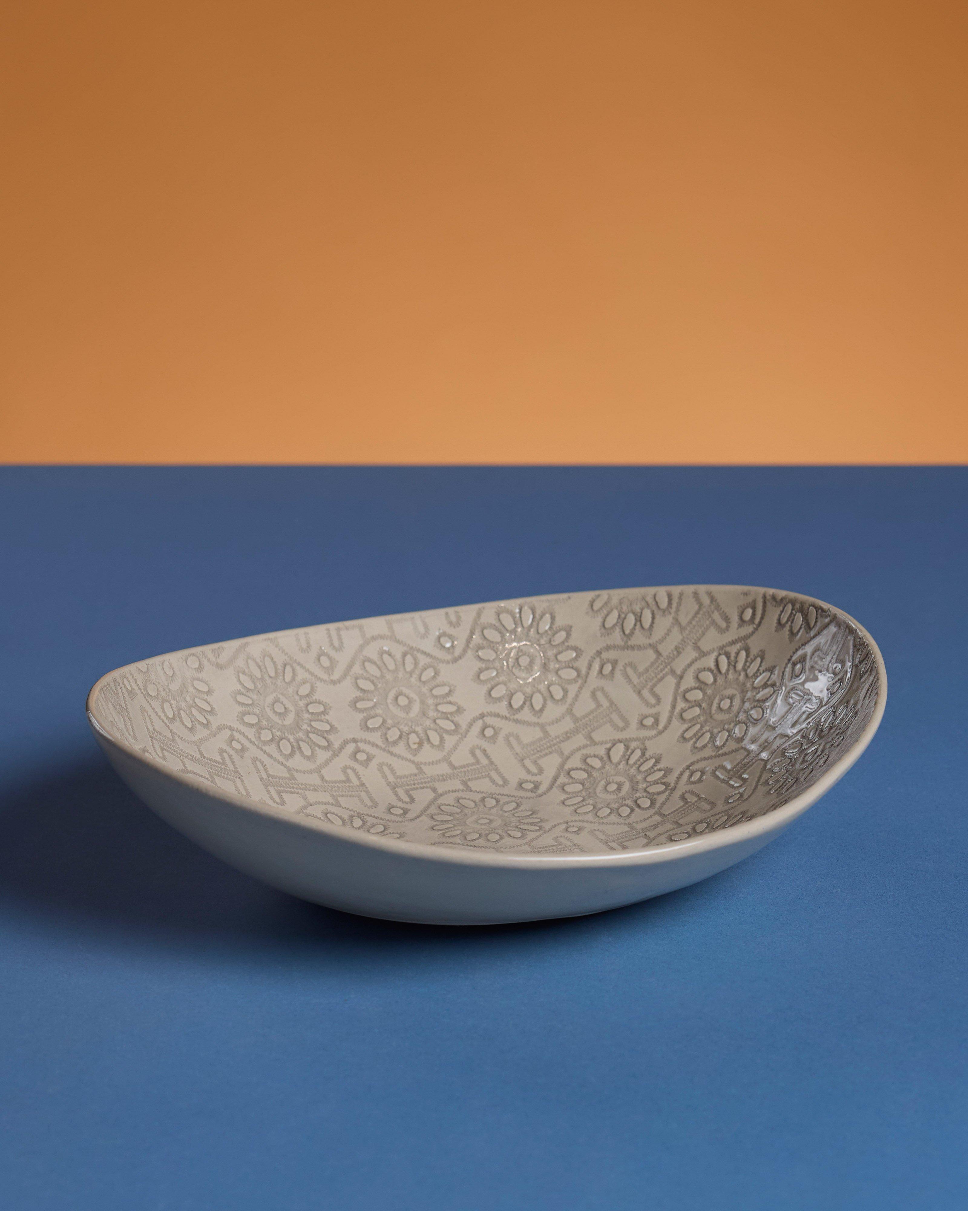 Wonki Ware Large Etosha Patterned Bowl -  Grey