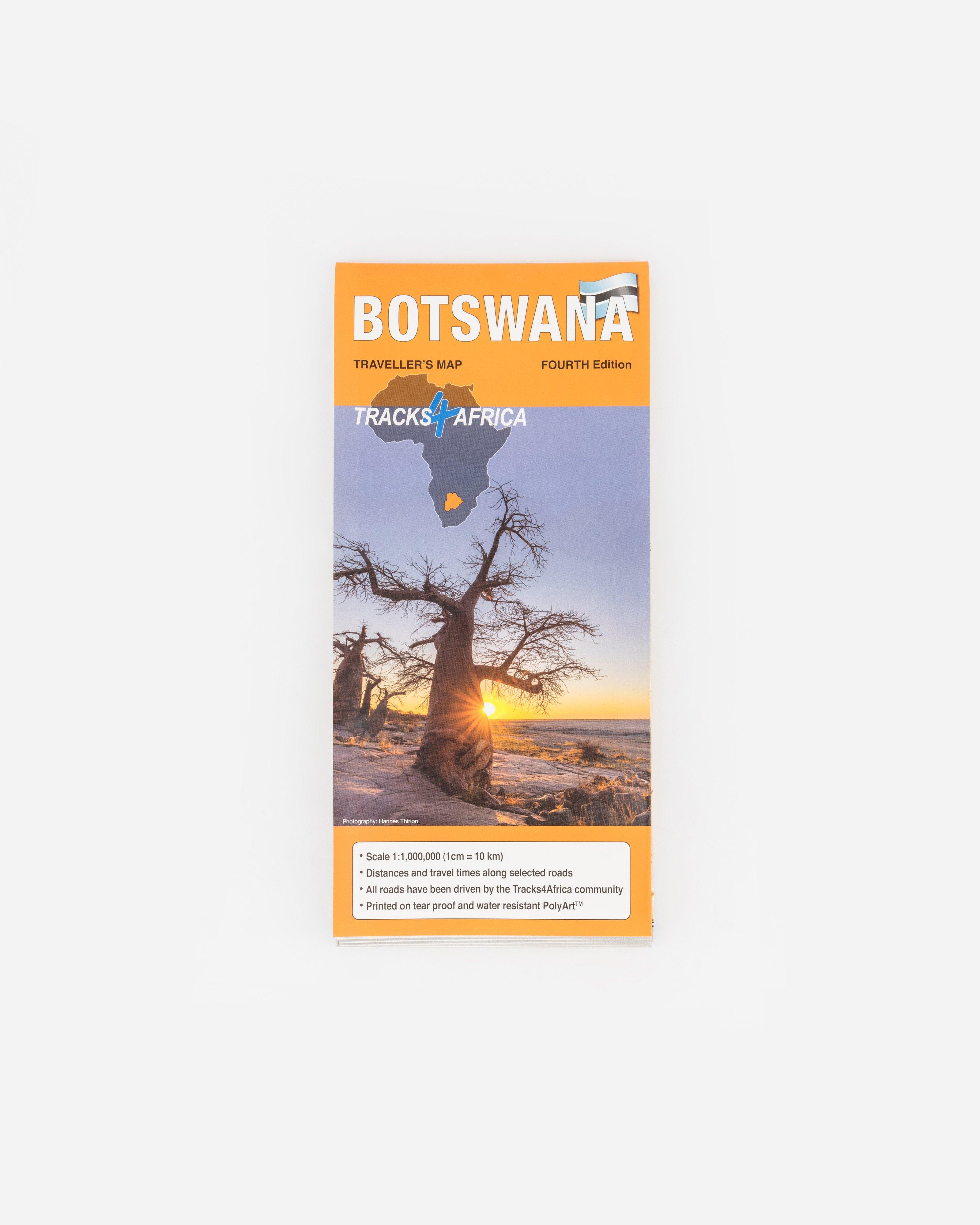 T4A Botswana 4th Edition Paper Map -  White