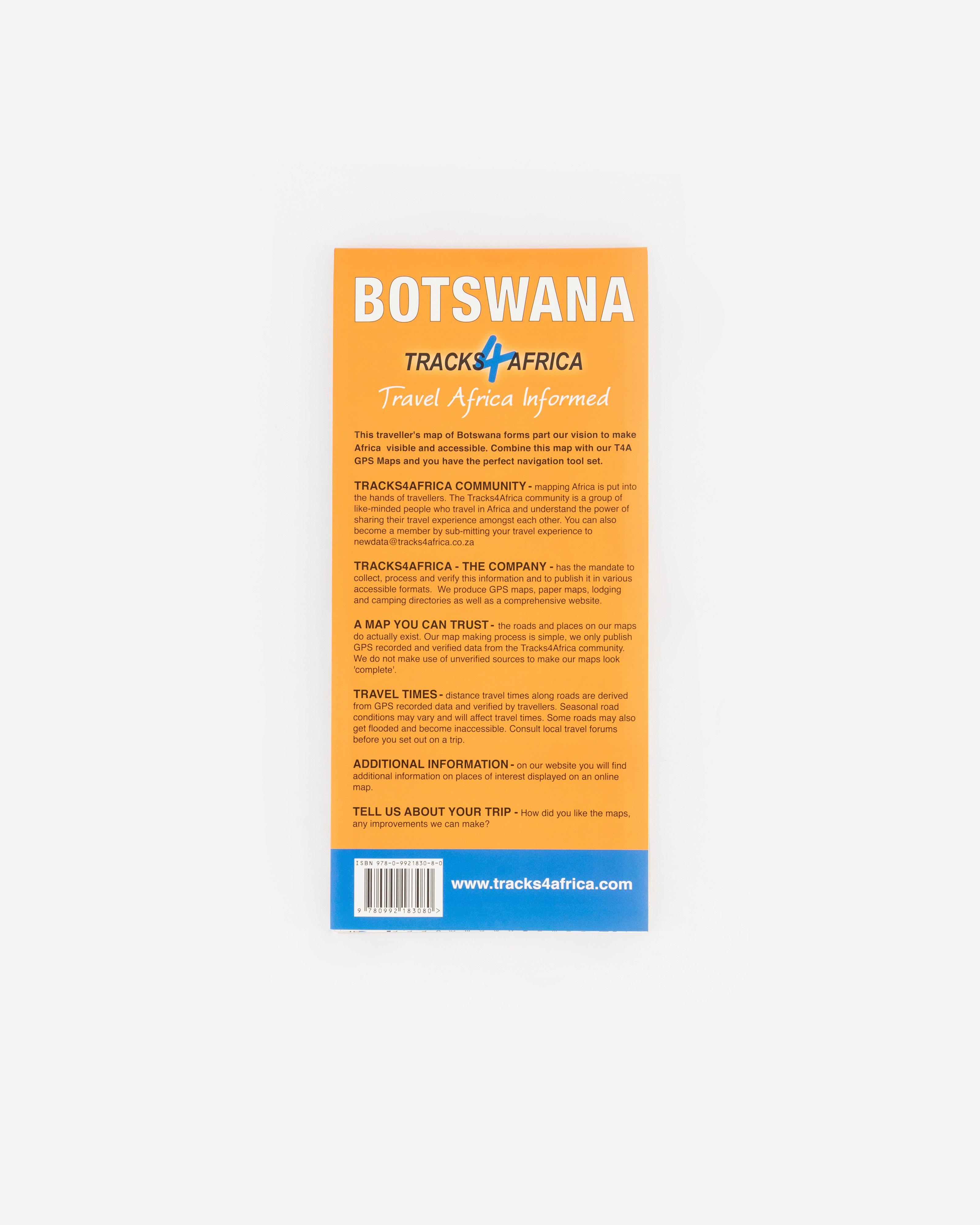 T4A Botswana 4th Edition Paper Map -  White