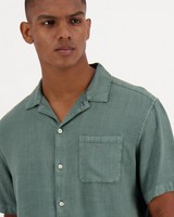 Old Khaki Men's Ian Regular Fit Linen Shirt -  darkgreen