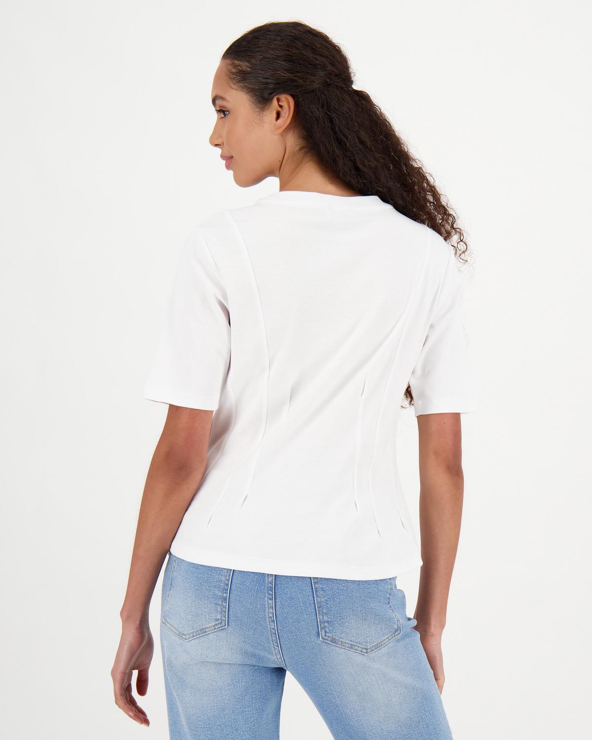 Demie Knit T-Shirt -  white