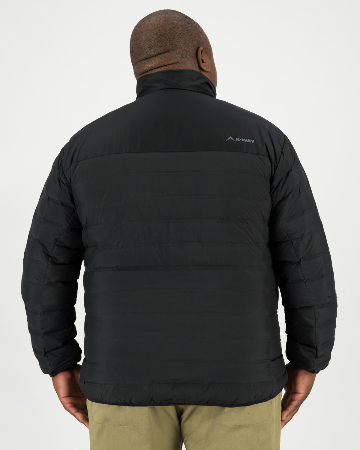 K-Way Men's Creek Down Jacket Extended Sizes -  Black
