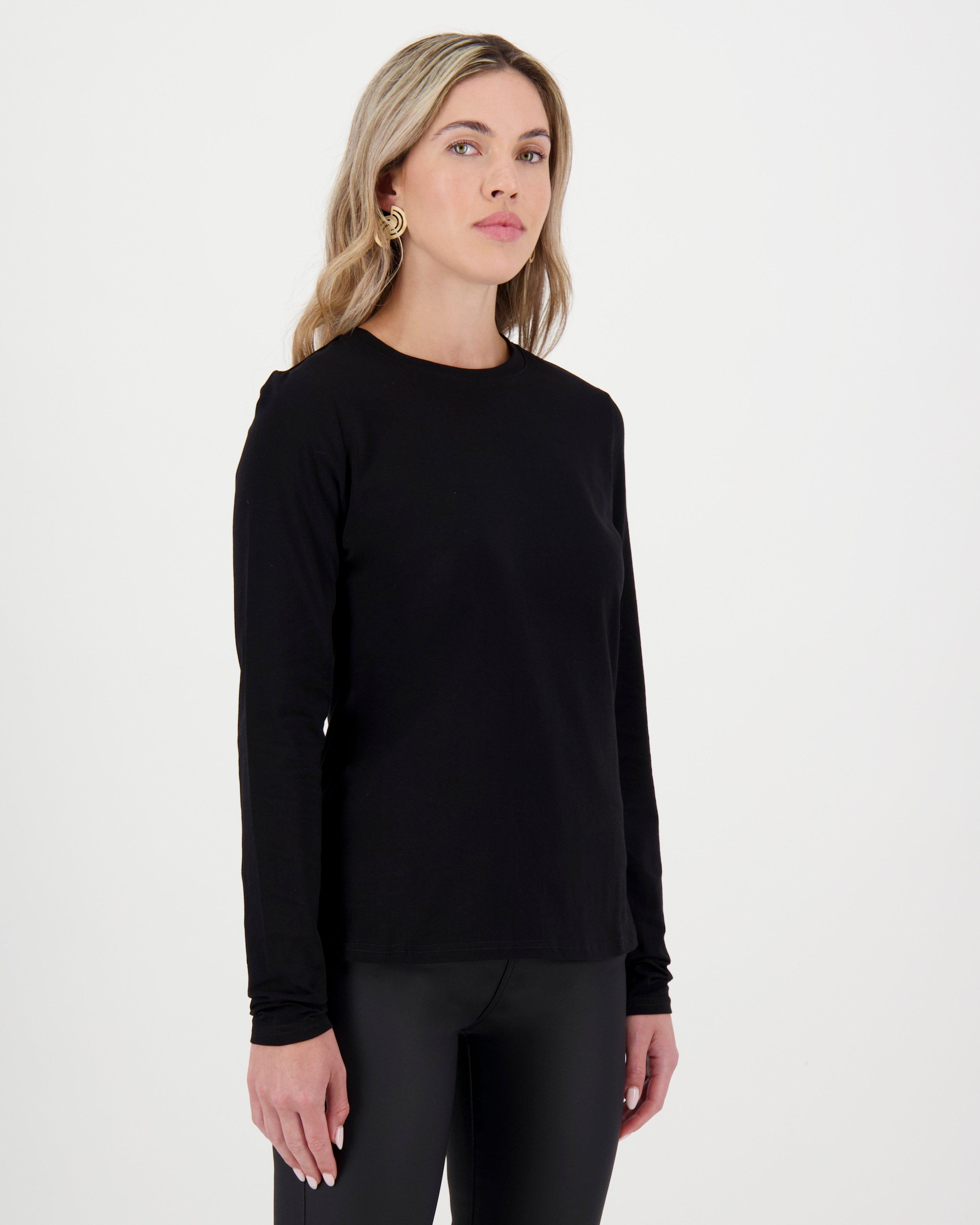 Clea Long Sleeve Tee -  Black