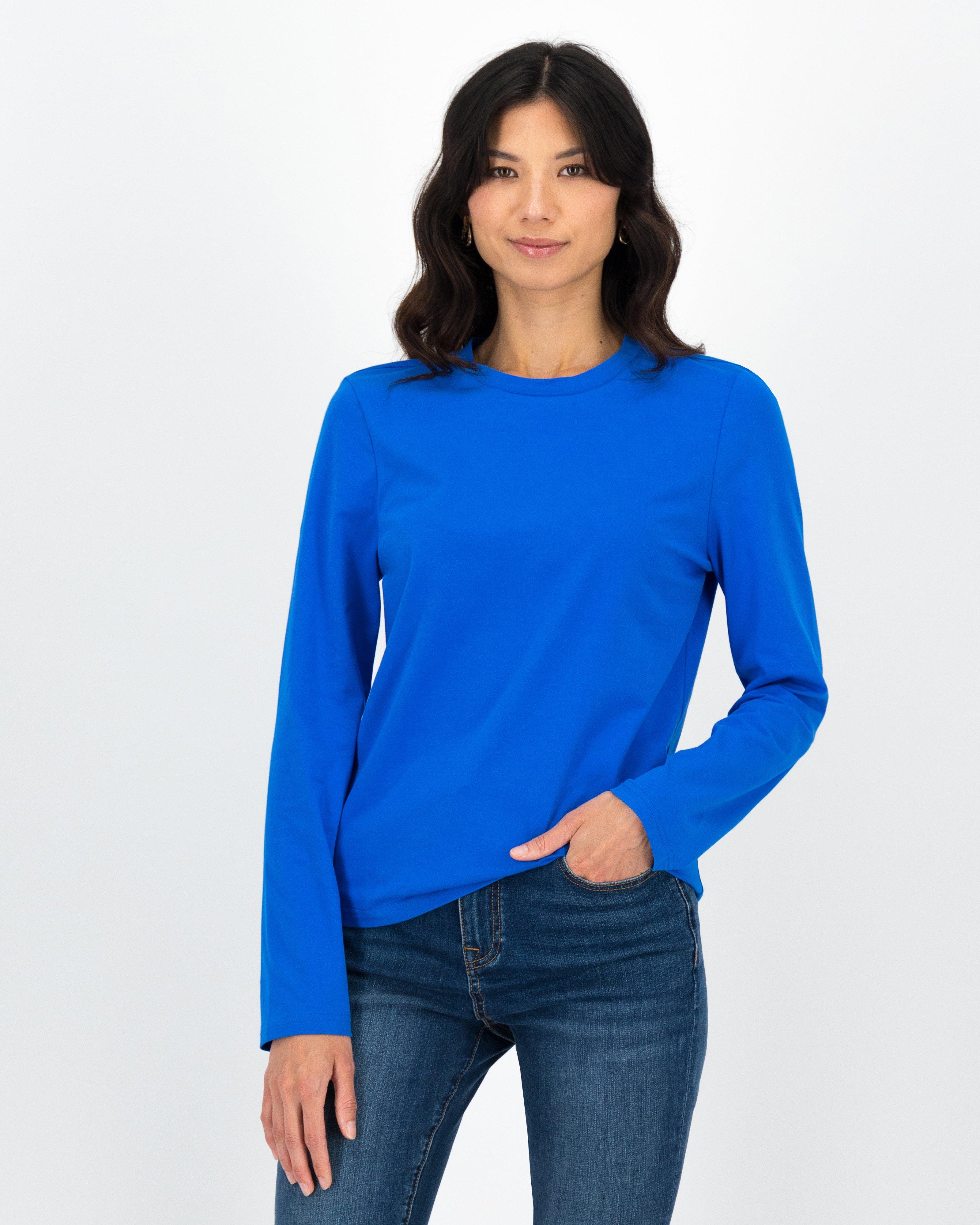 Clea Long Sleeve Tee -  Blue