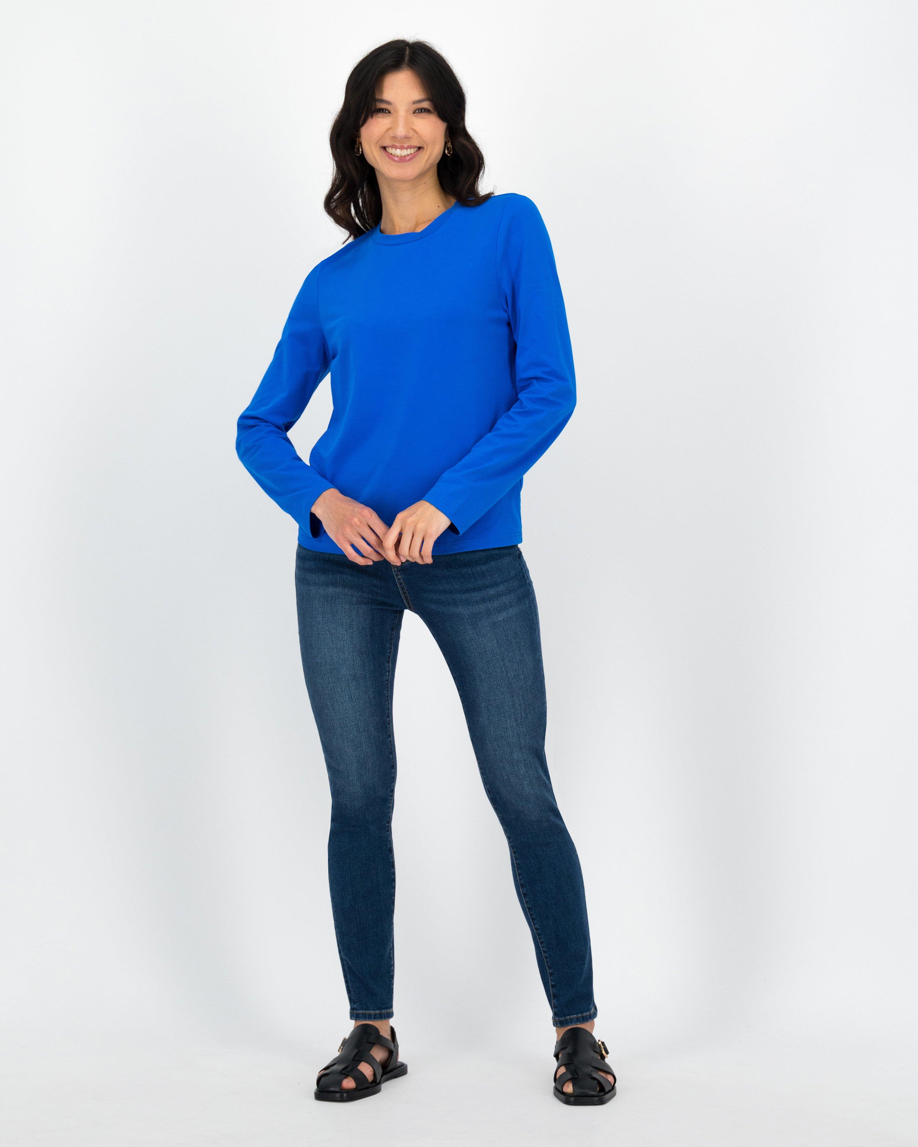 Clea Long Sleeve Tee -  Blue