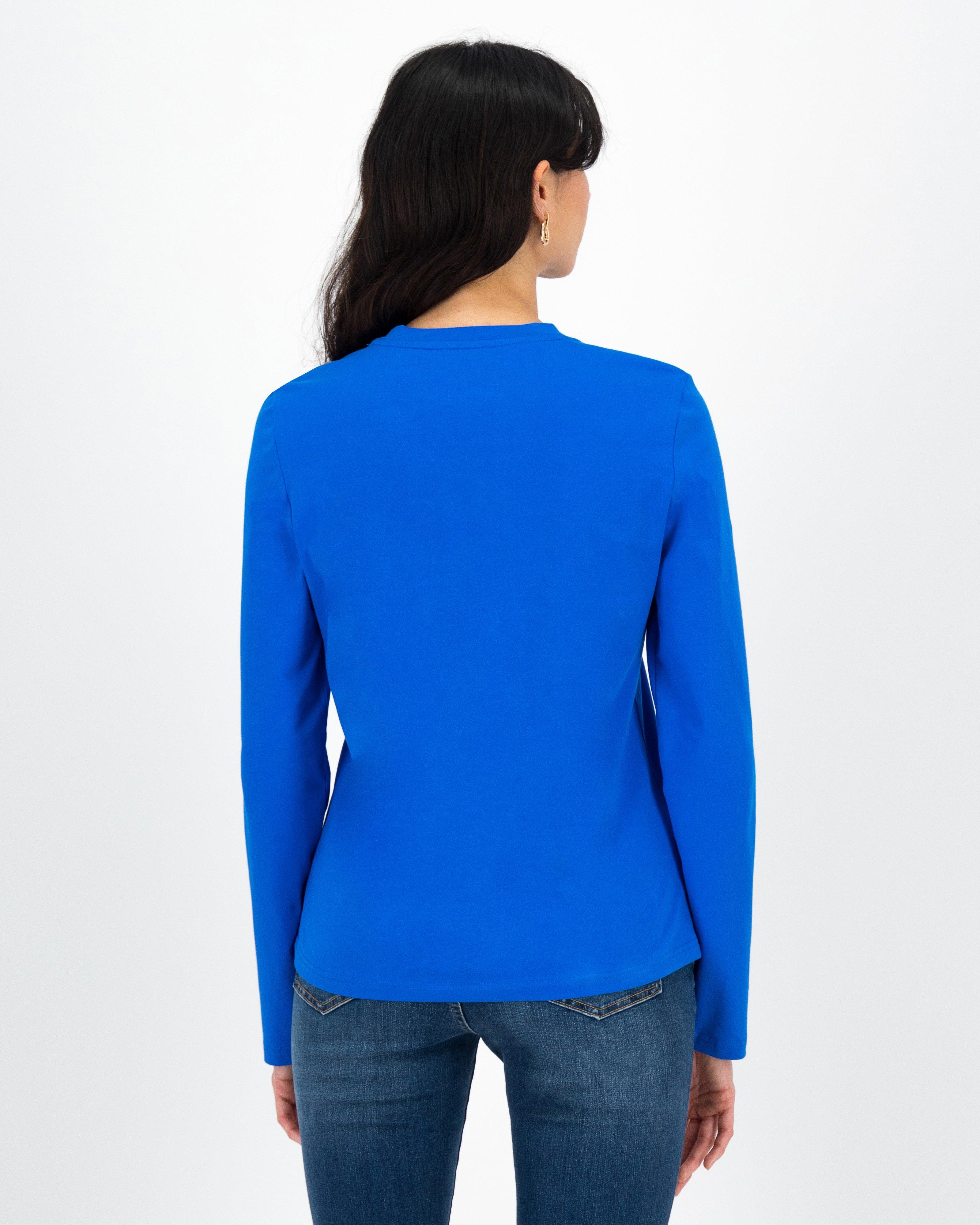 Clea Long Sleeve Tee -  Blue