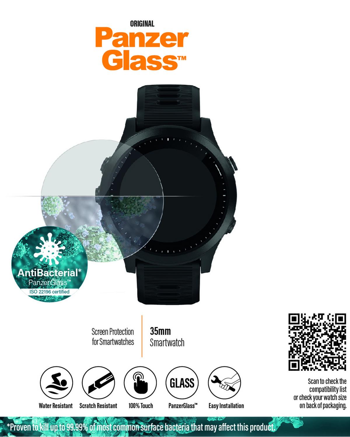 PanzerGlass 35mm Smartwatch Screen Protector -  No Colour