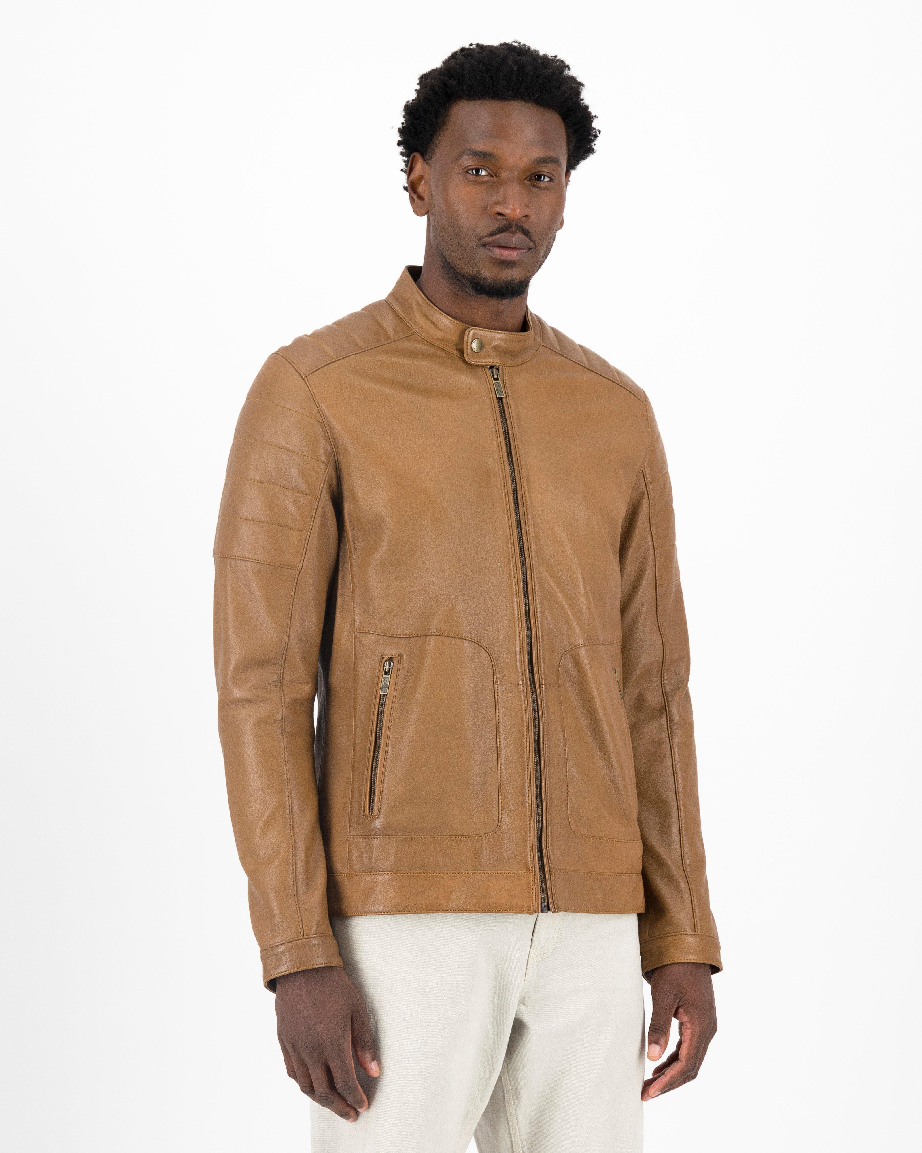 Men's Cam Leather Jacket -  Tan