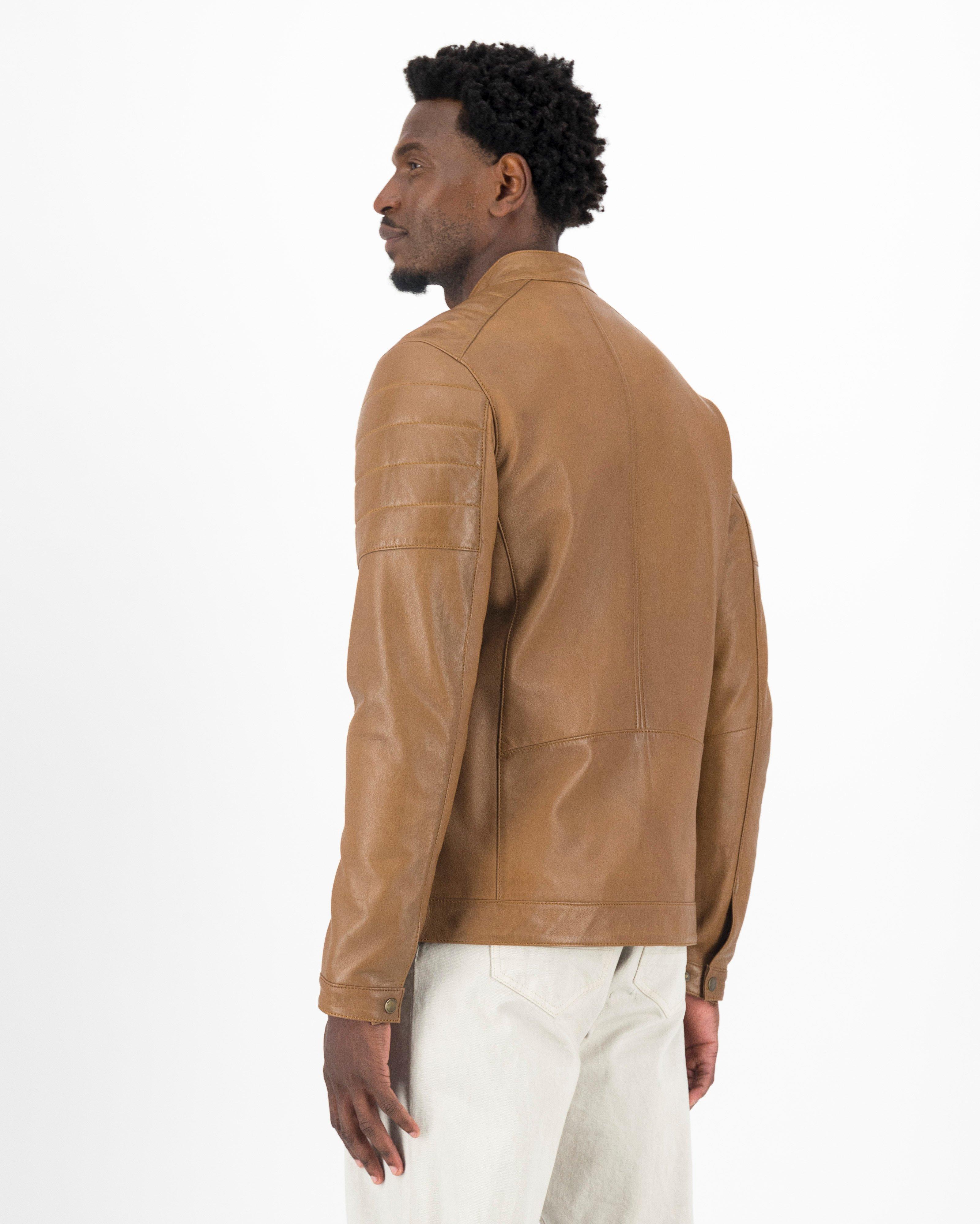 Men's Cam Leather Jacket -  Tan