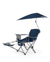 Sport-Brella 3-Position Recliner Chair with Removable Umbrella and Footrest -  midblue