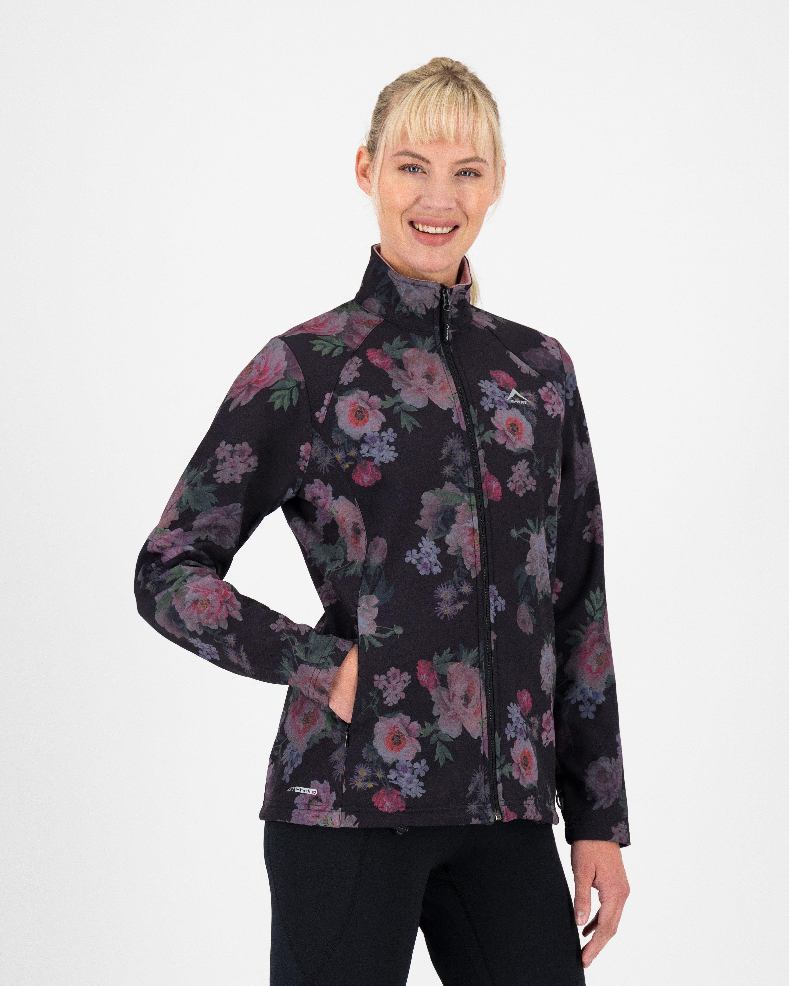 K-Way Women's Mira Printed Eco Softshell Jacket -  Black