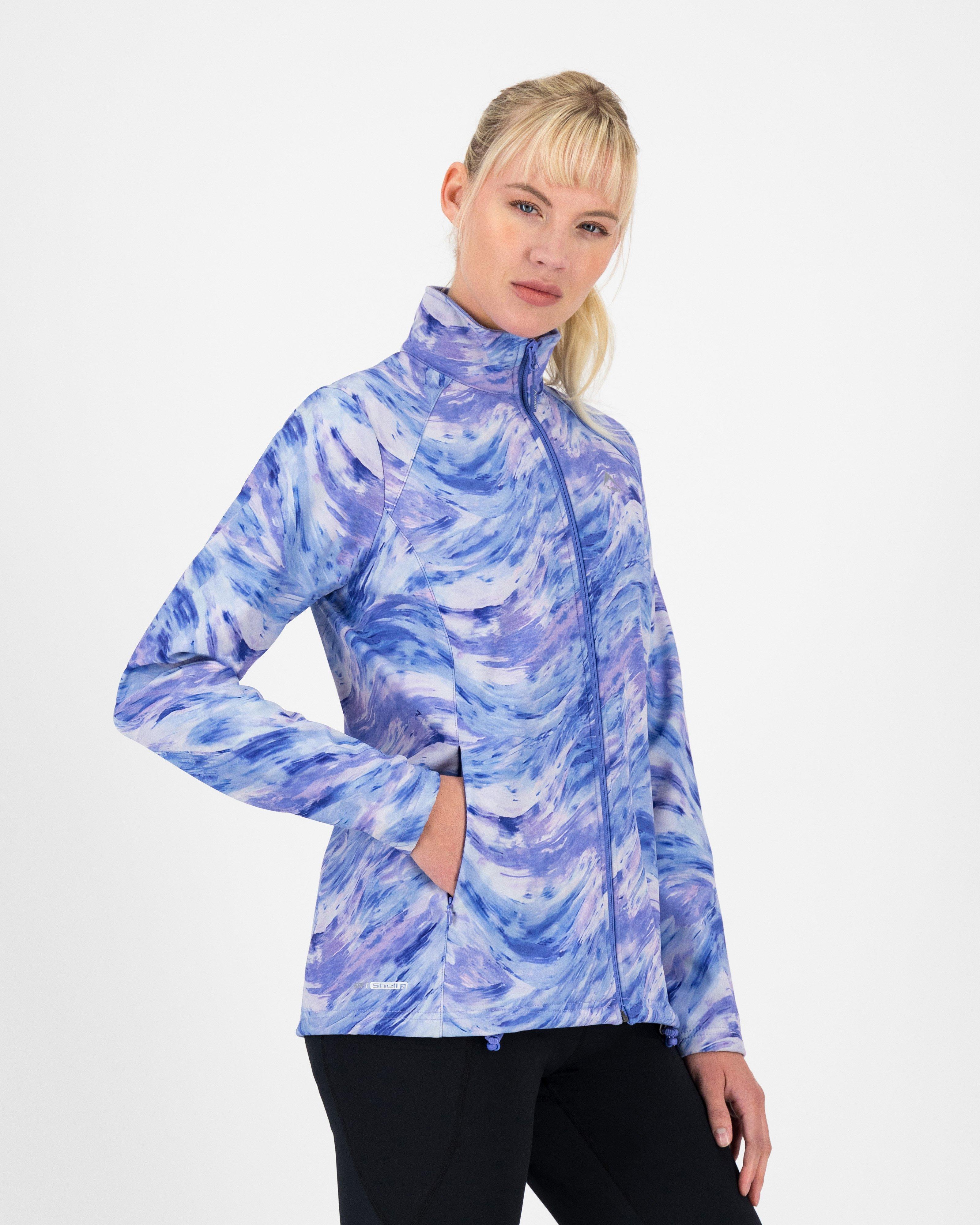 K-Way Women's Mira Printed Eco Softshell Jacket -  Blue