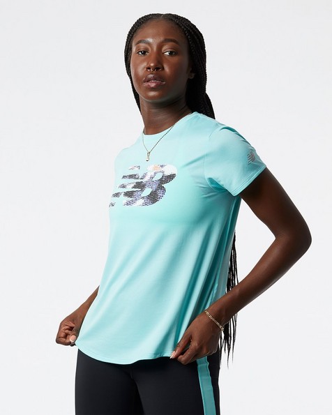New Balance Women's Accelerate Printed T-Shirt -  turquoise