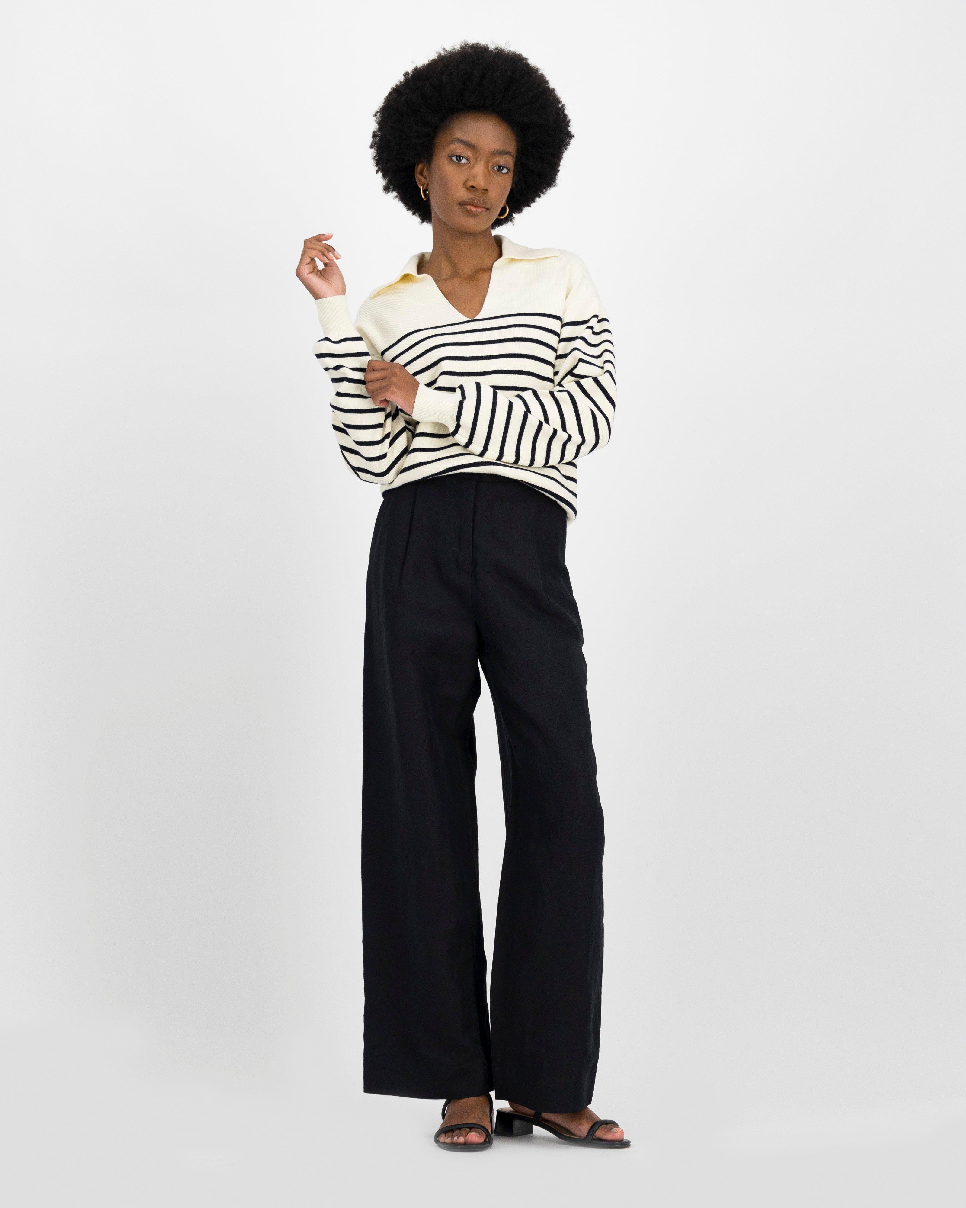 Addey Linen Pants -  Black