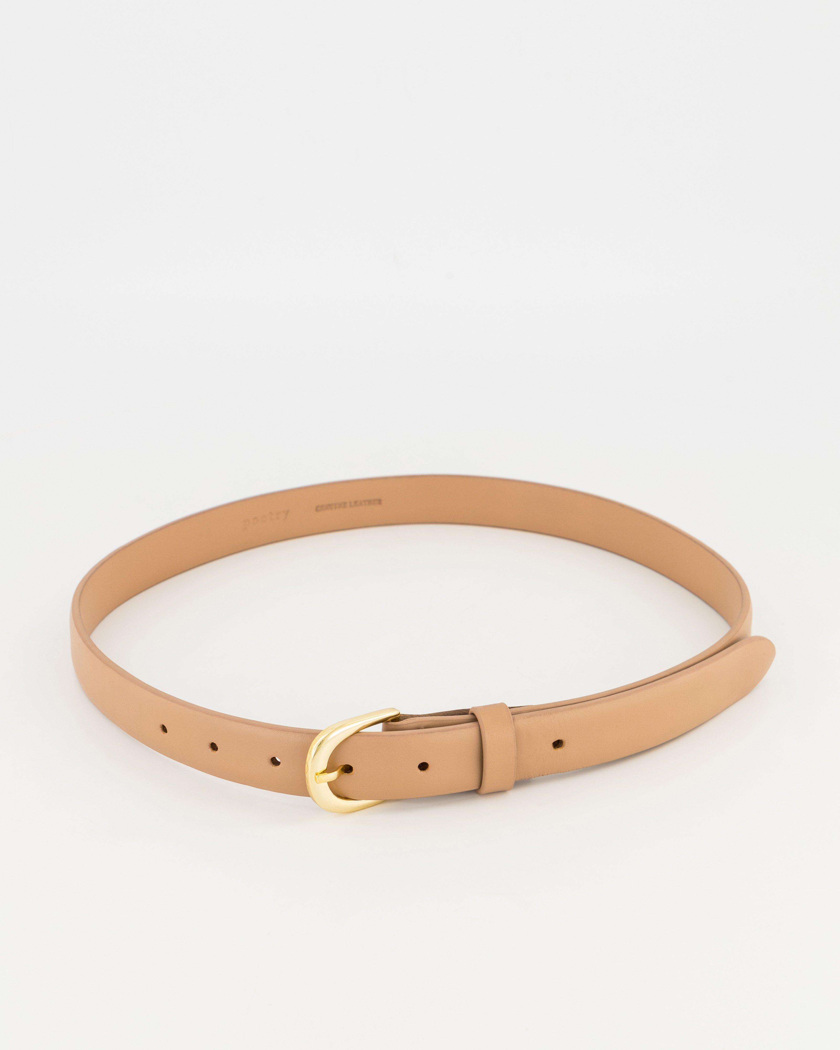 Finlay Refined Leather Belt -  Nude