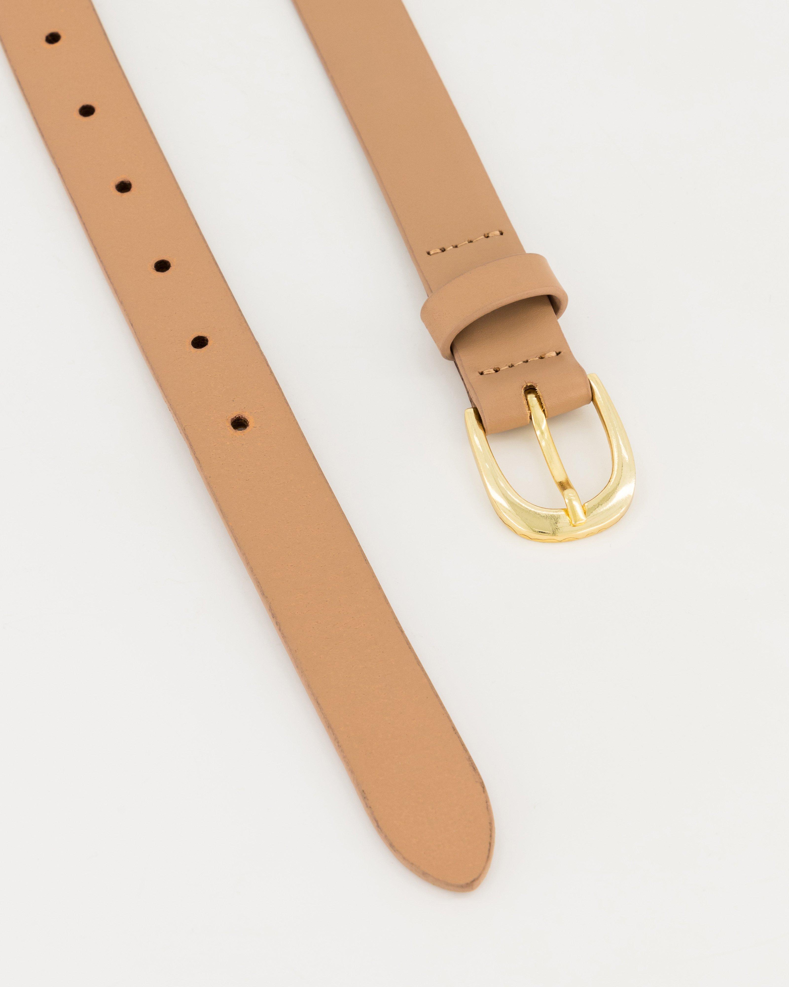 Finlay Refined Leather Belt -  Nude