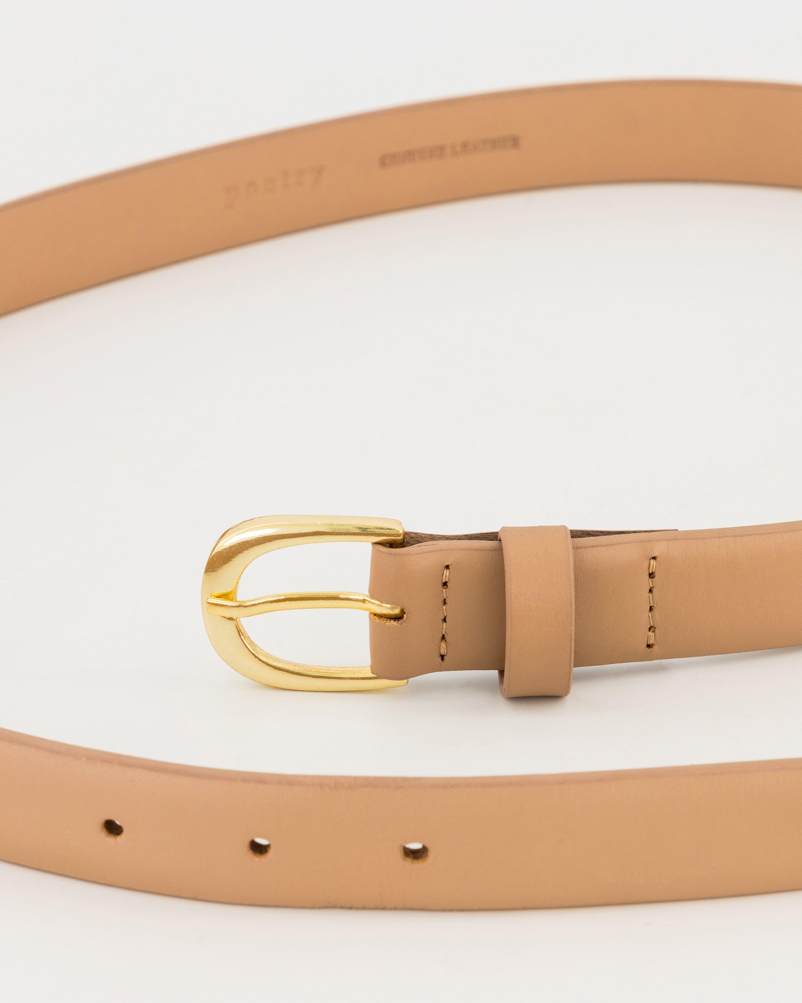 Finlay Refined Leather Belt -  Nude