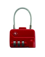 Cape Union Cable Lock TSA Lock 3-Dial Combination -  red