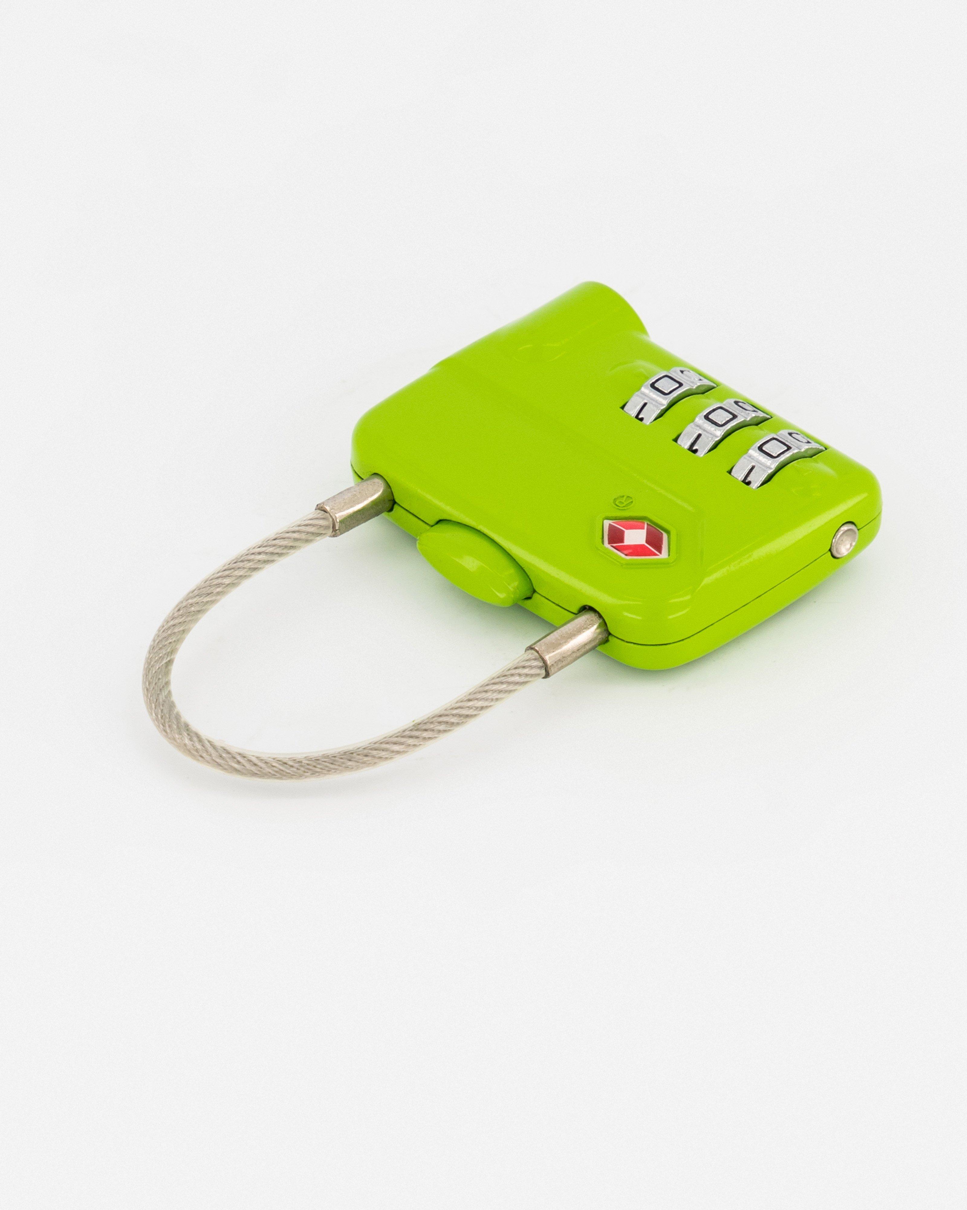 Cape Union 3-Dial Combination Cable TSA Lock -  Lime