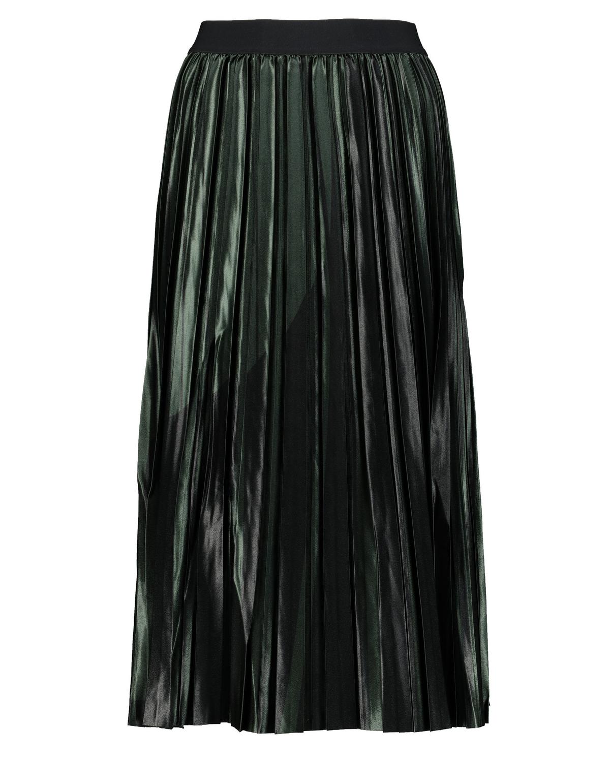 Poetry Helena Satin Pleated Skirt -  Dark Green/Dark Olive