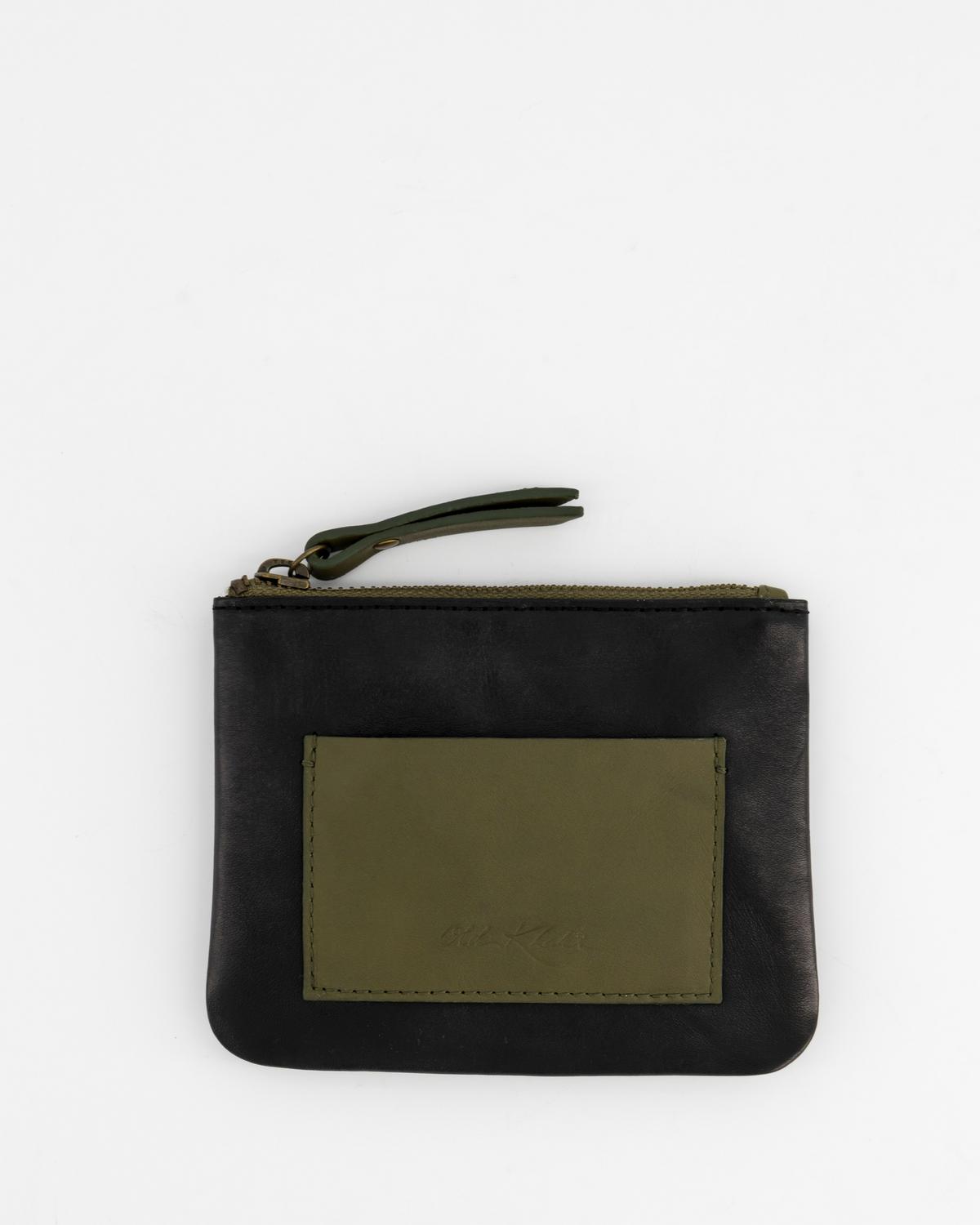Women's Greta Pocket Leather Pouch -  Black