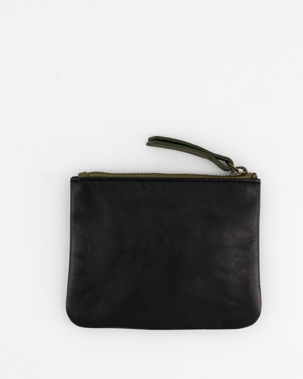 Women's Greta Pocket Leather Pouch -  Black