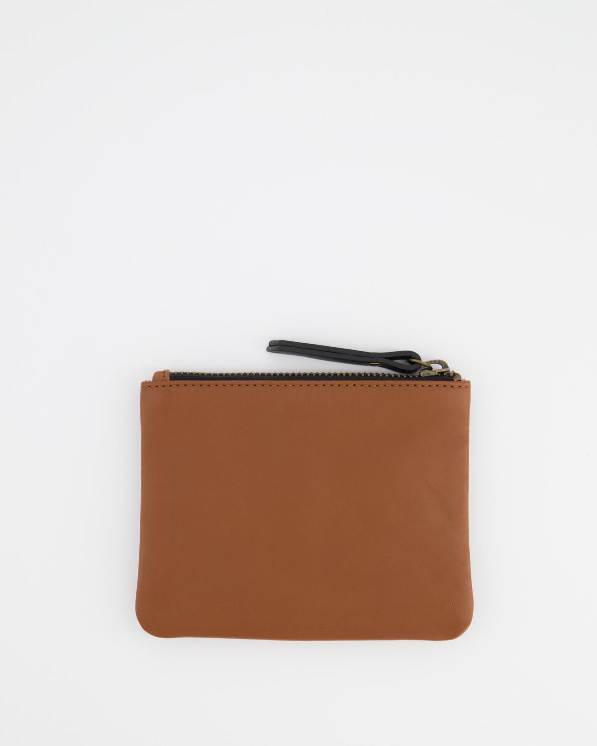 Women's Greta Pocket Leather Pouch -  Tan