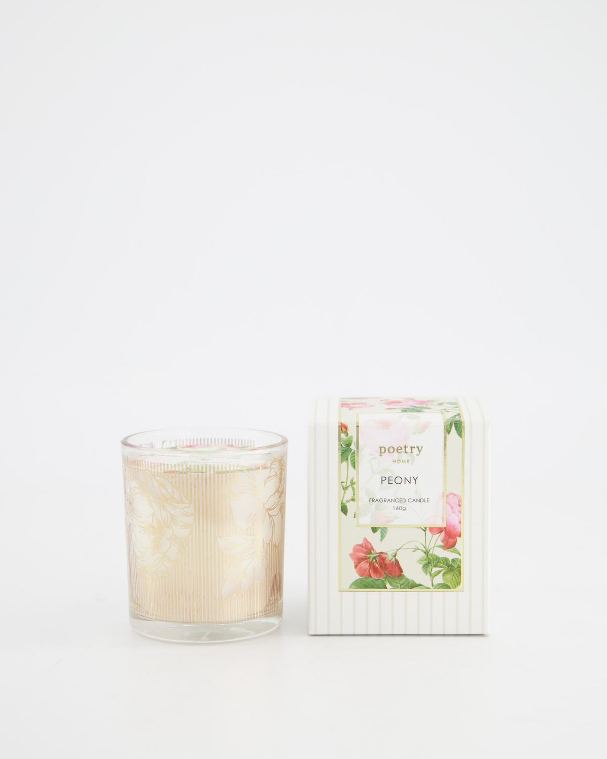 Peony Rose Scented Candle  -  Pink
