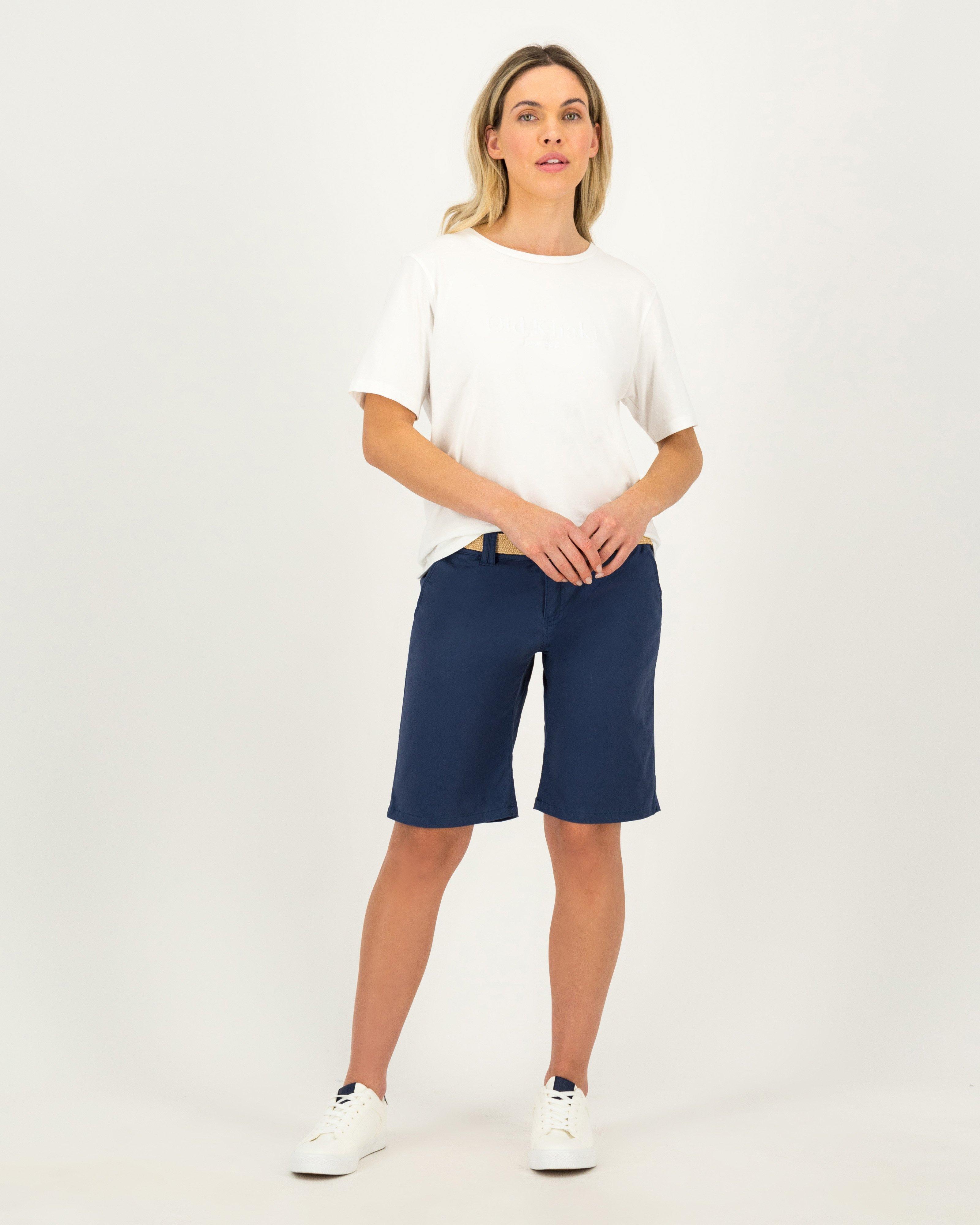 Ladies navy sale chino shorts