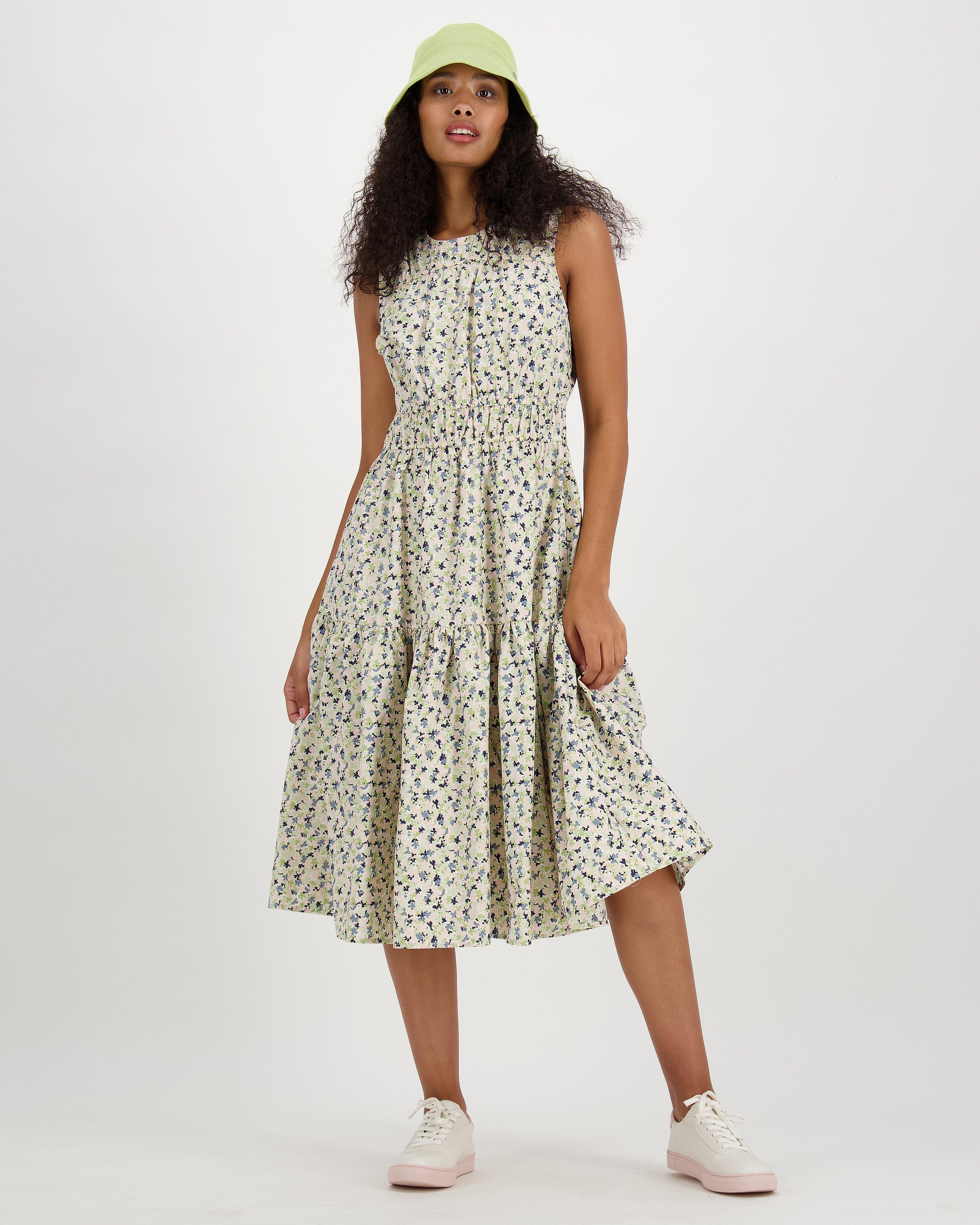 Poetry Abiah Dense Floral Printed Dress -  green