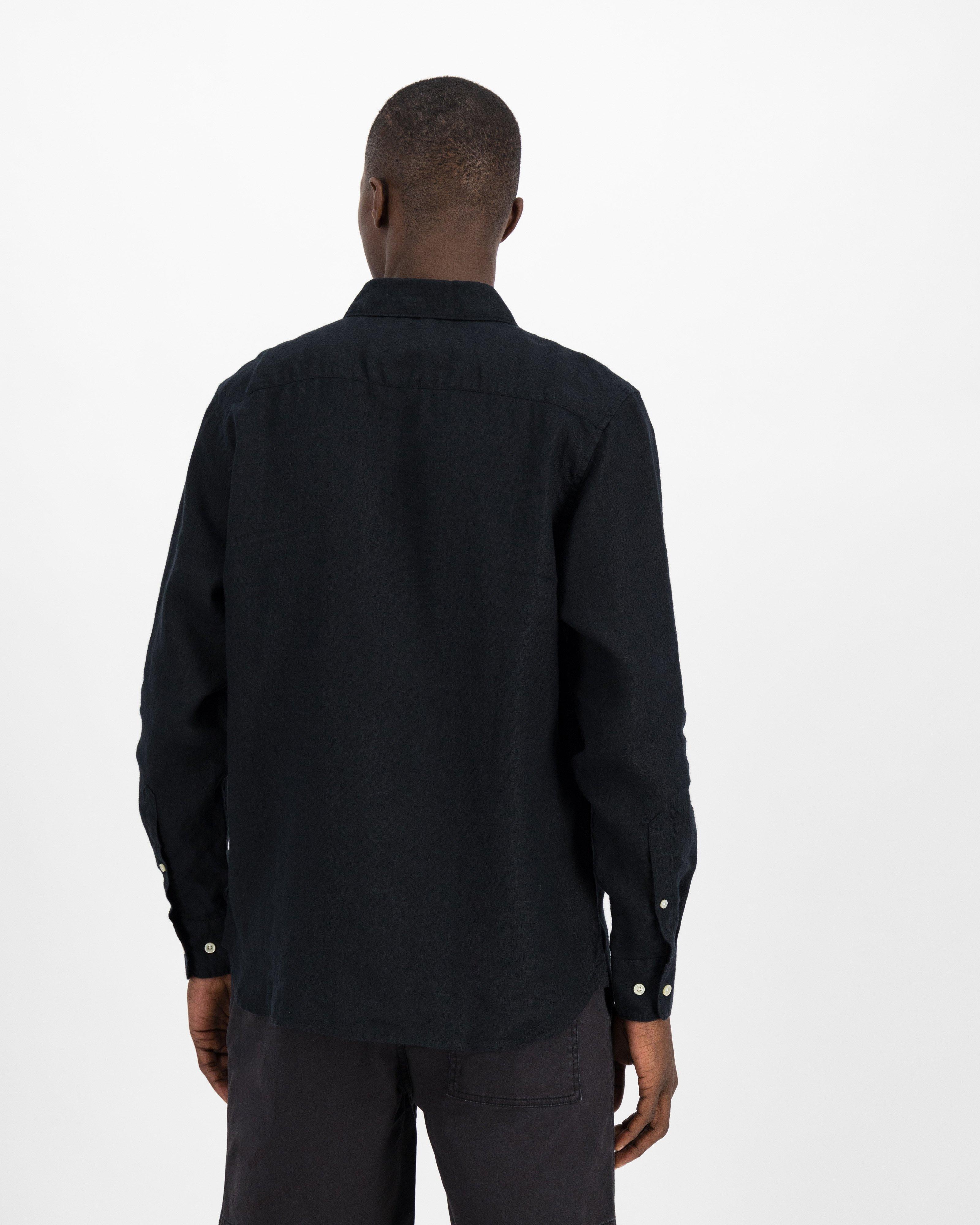 Old Khaki Men's Preston Regular Fit Linen Shirt -  Black