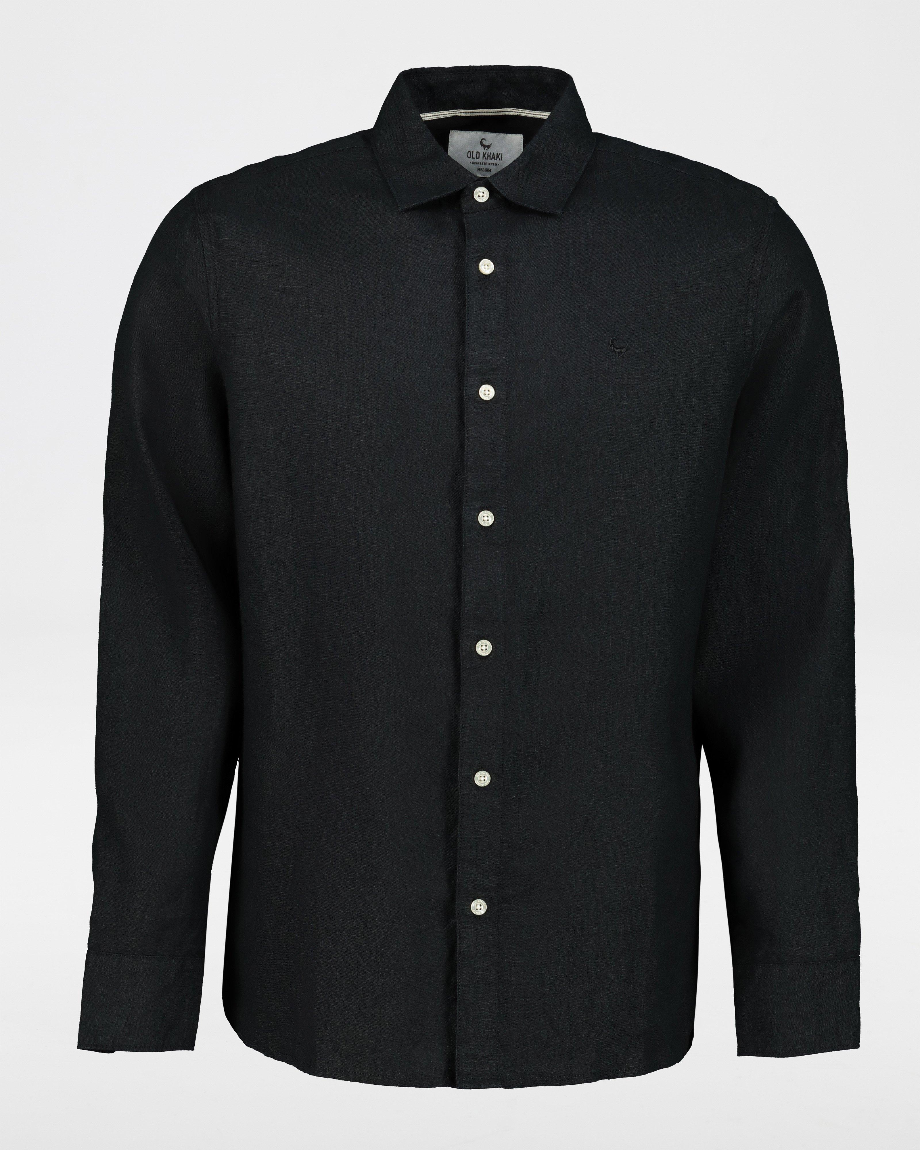 Old Khaki Men's Preston Regular Fit Linen Shirt -  Black