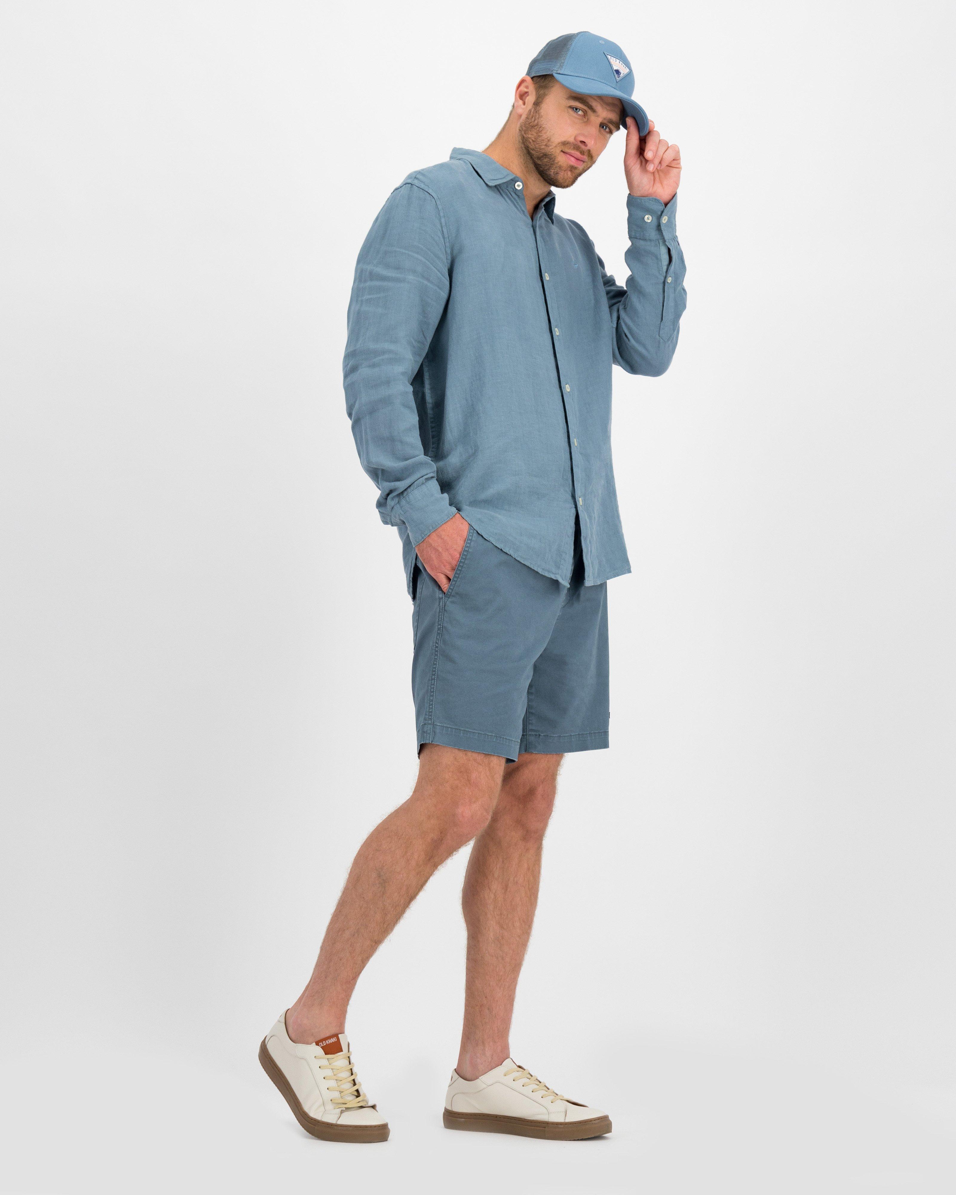 Old Khaki Men's Preston Regular Fit Linen Shirt -  Blue