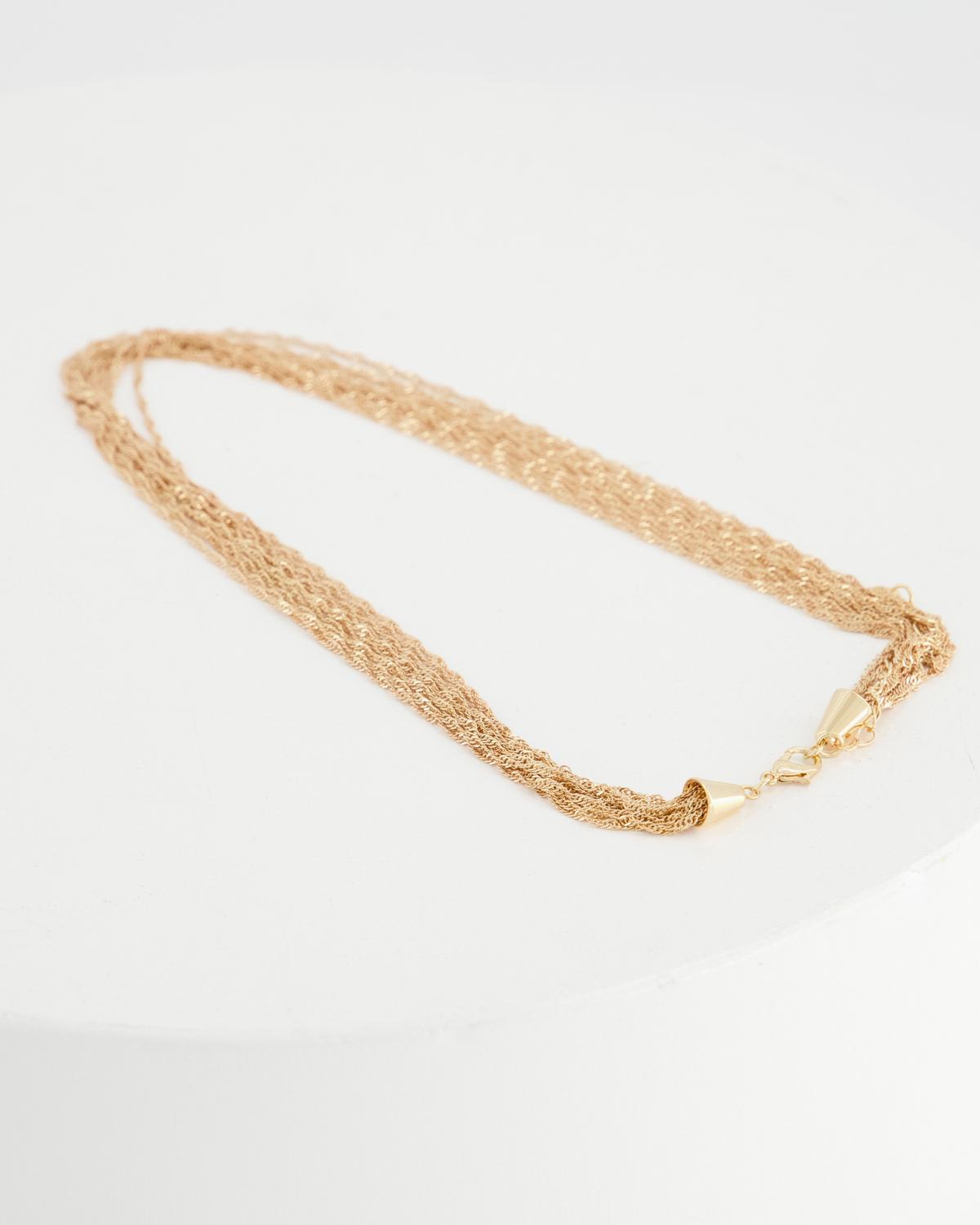 Fine 14-Strand Multi-Chain Necklace -  Gold