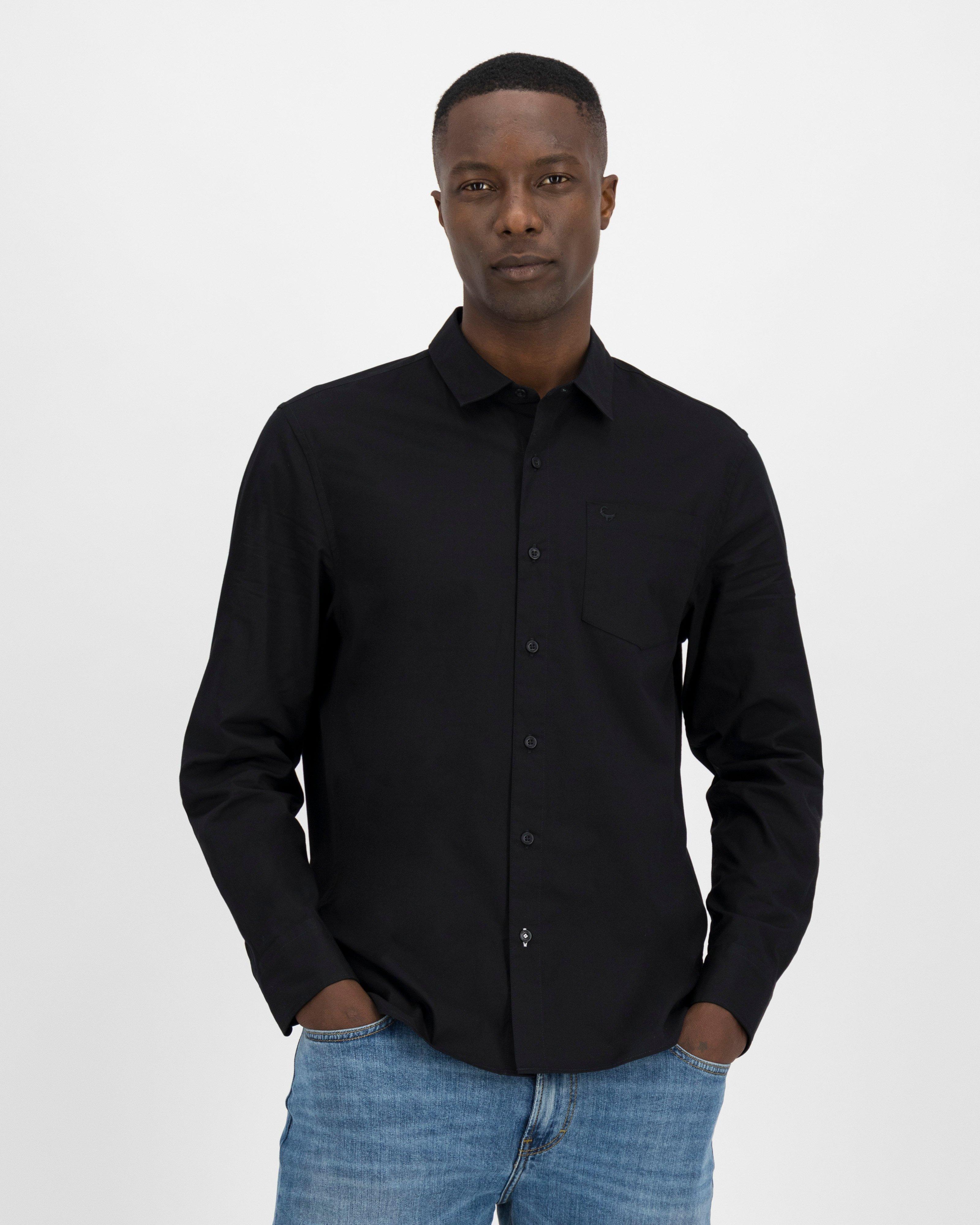 Slim fit store black button down