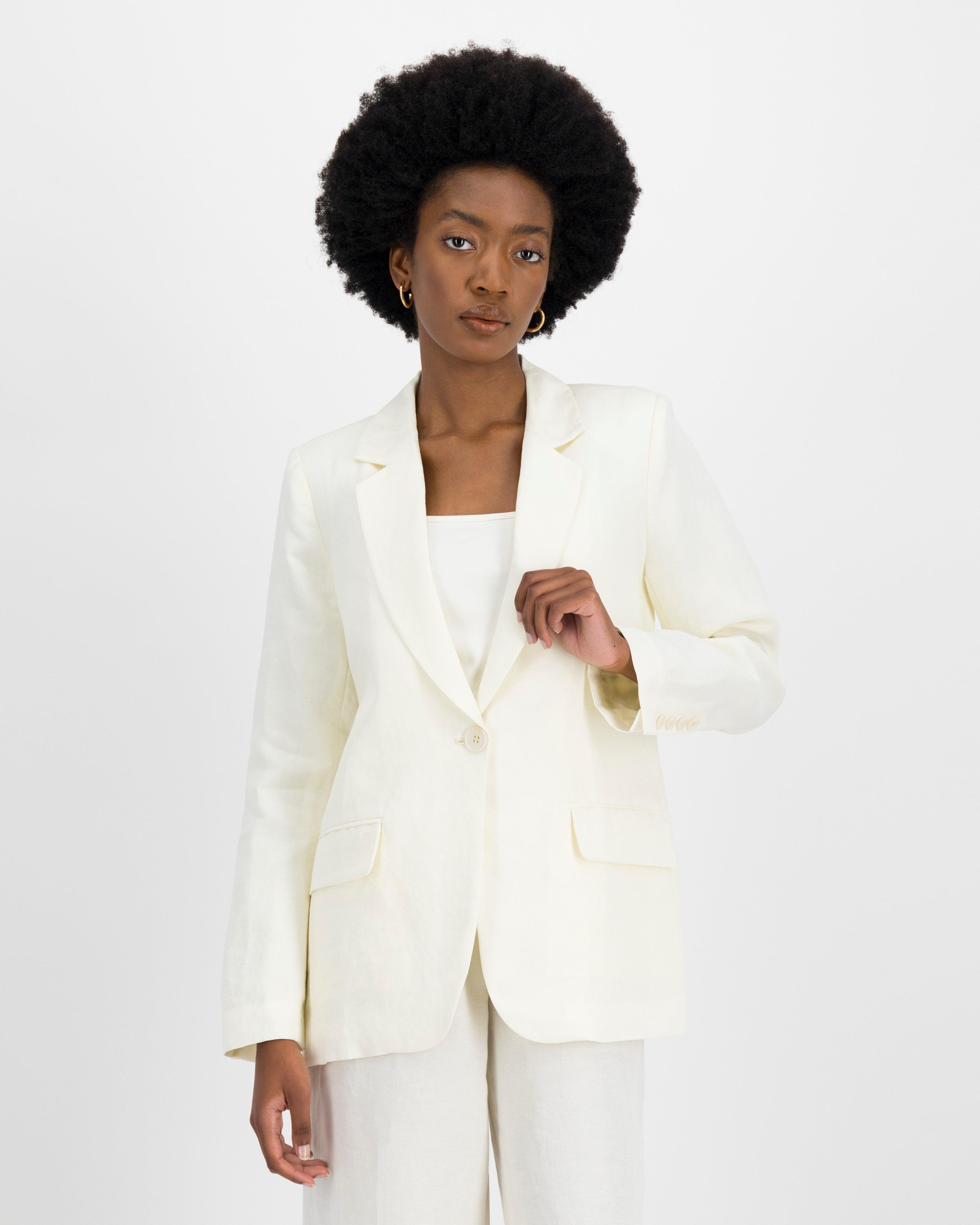 White linen hotsell jacket womens