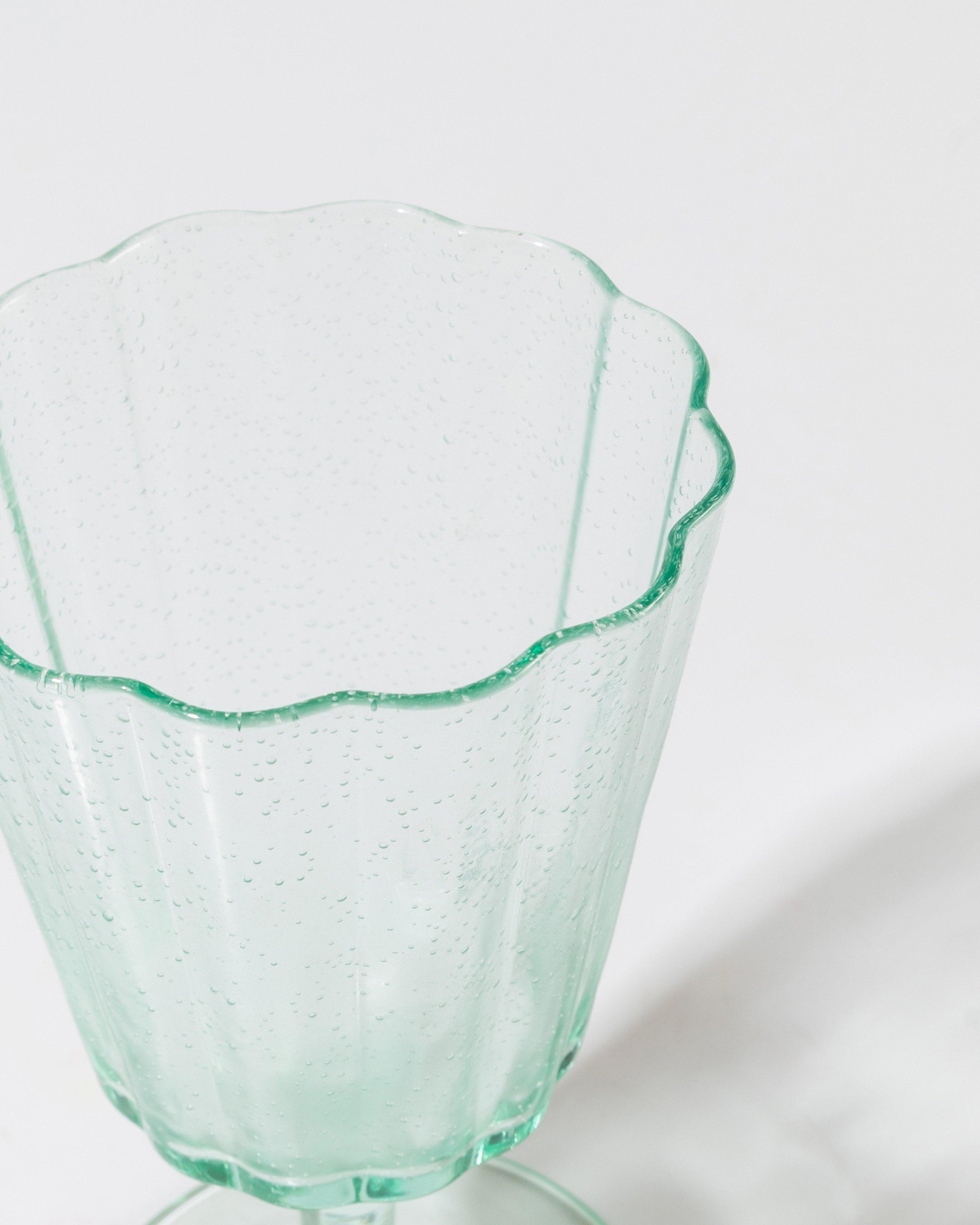 Petal Wine Glass -  Light Green