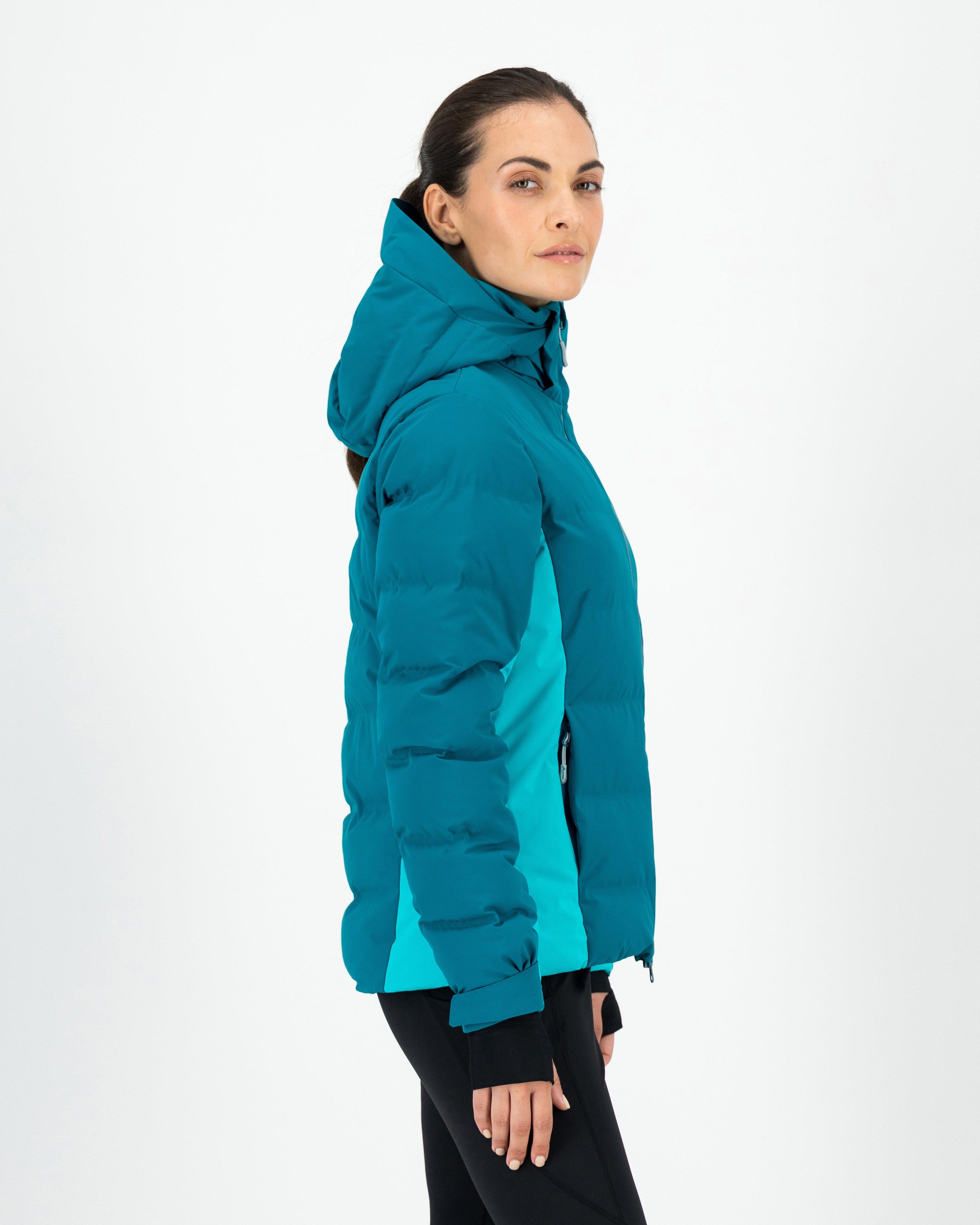 teal ski jacket