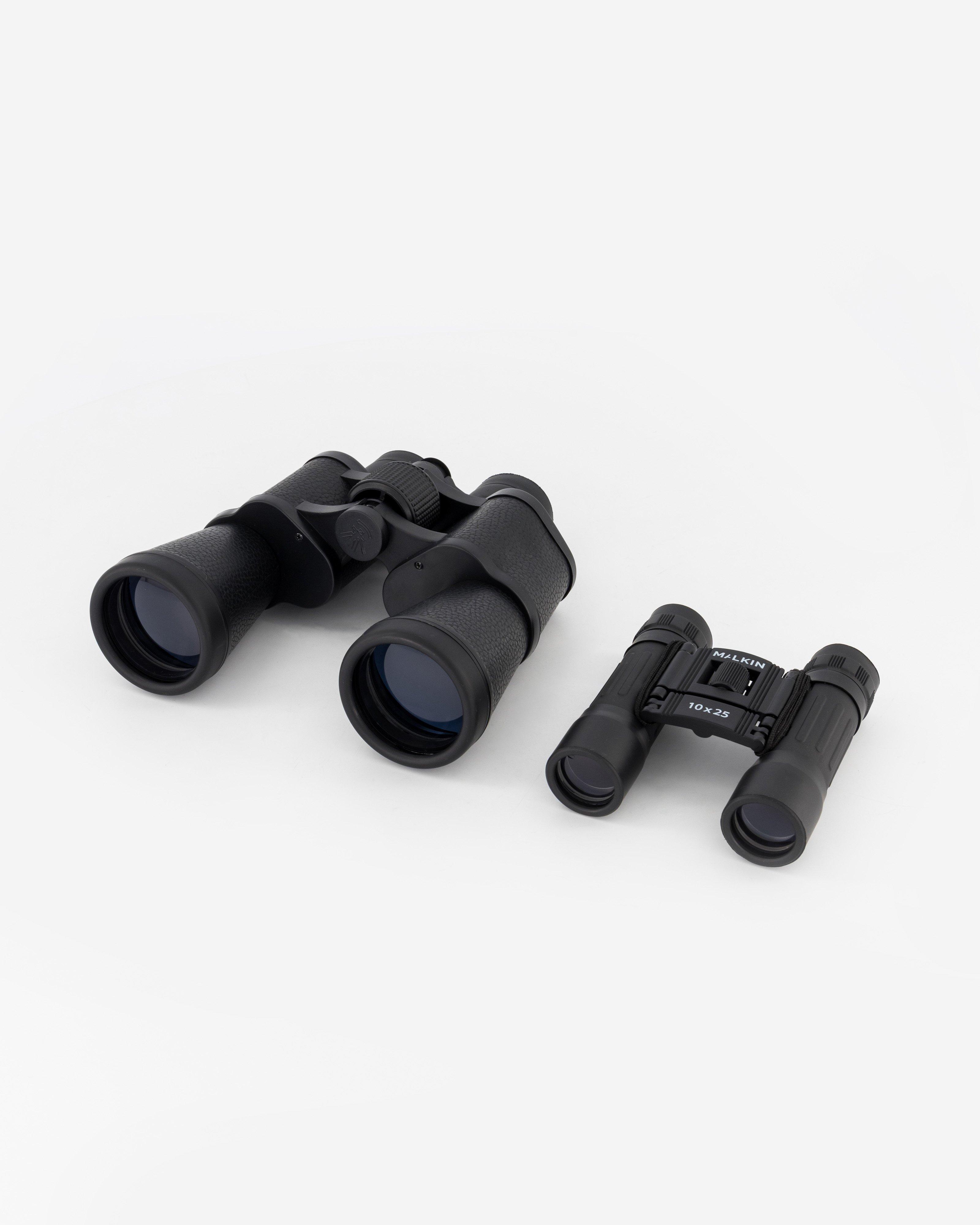 Malkin 10x50 and 10x25 Binoculars Combo -  Black