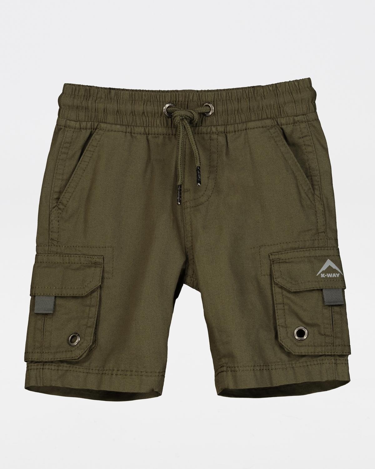 K-Way Kids Cargo Shorts -  Olive