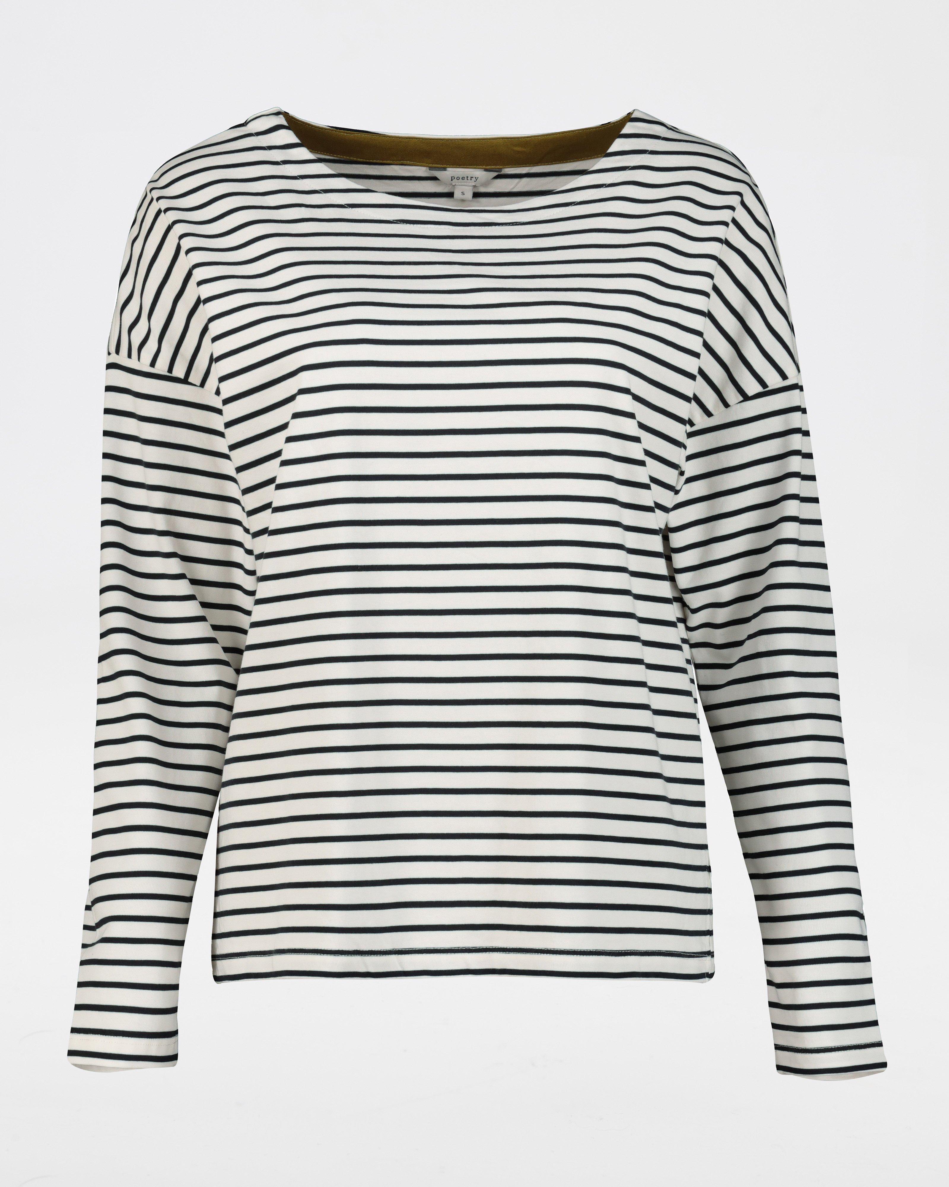 Alana Boatneck Stripe T-Shirt -  Milk