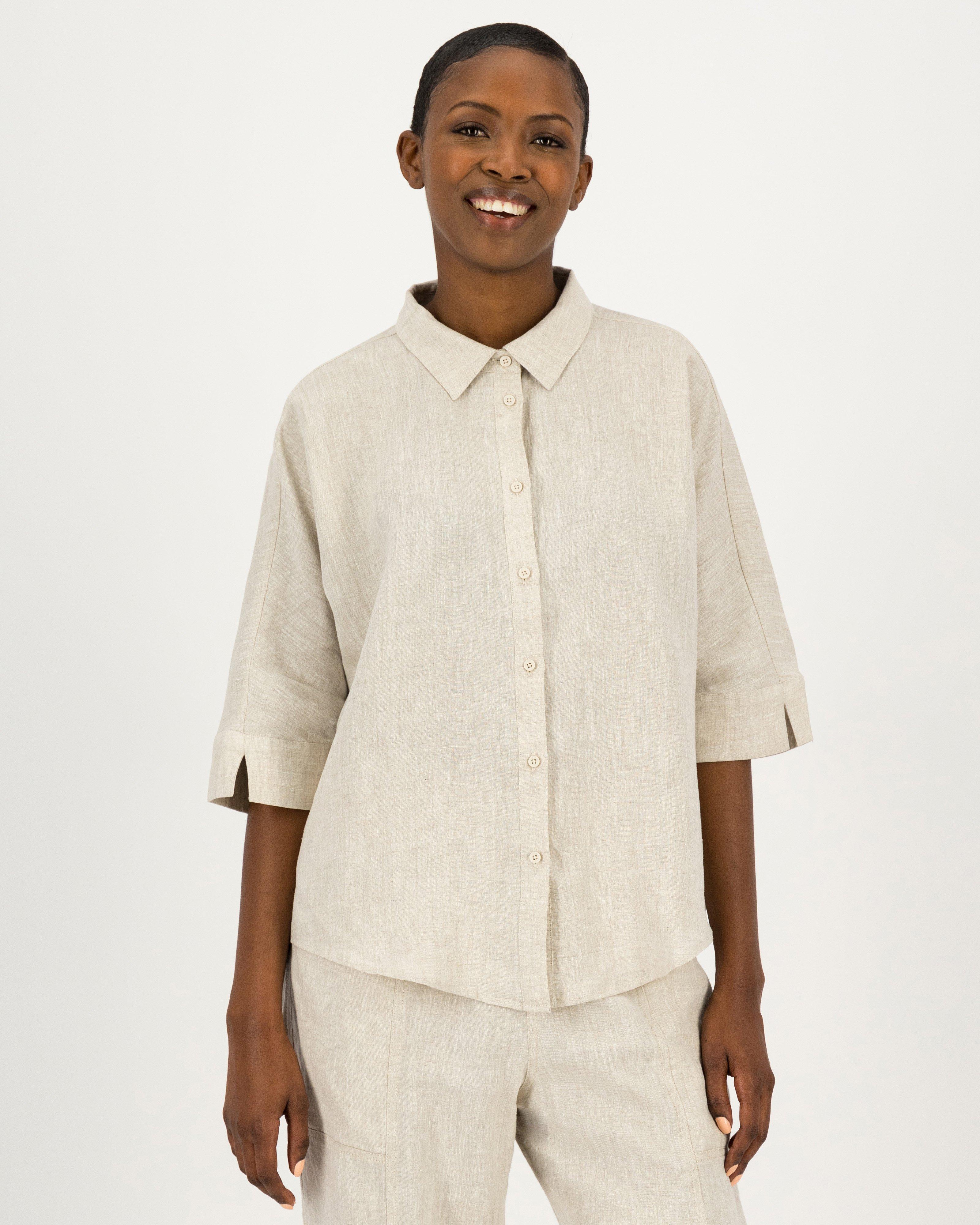 Rare Earth Women's Louise Linen Shirt -  Oatmeal