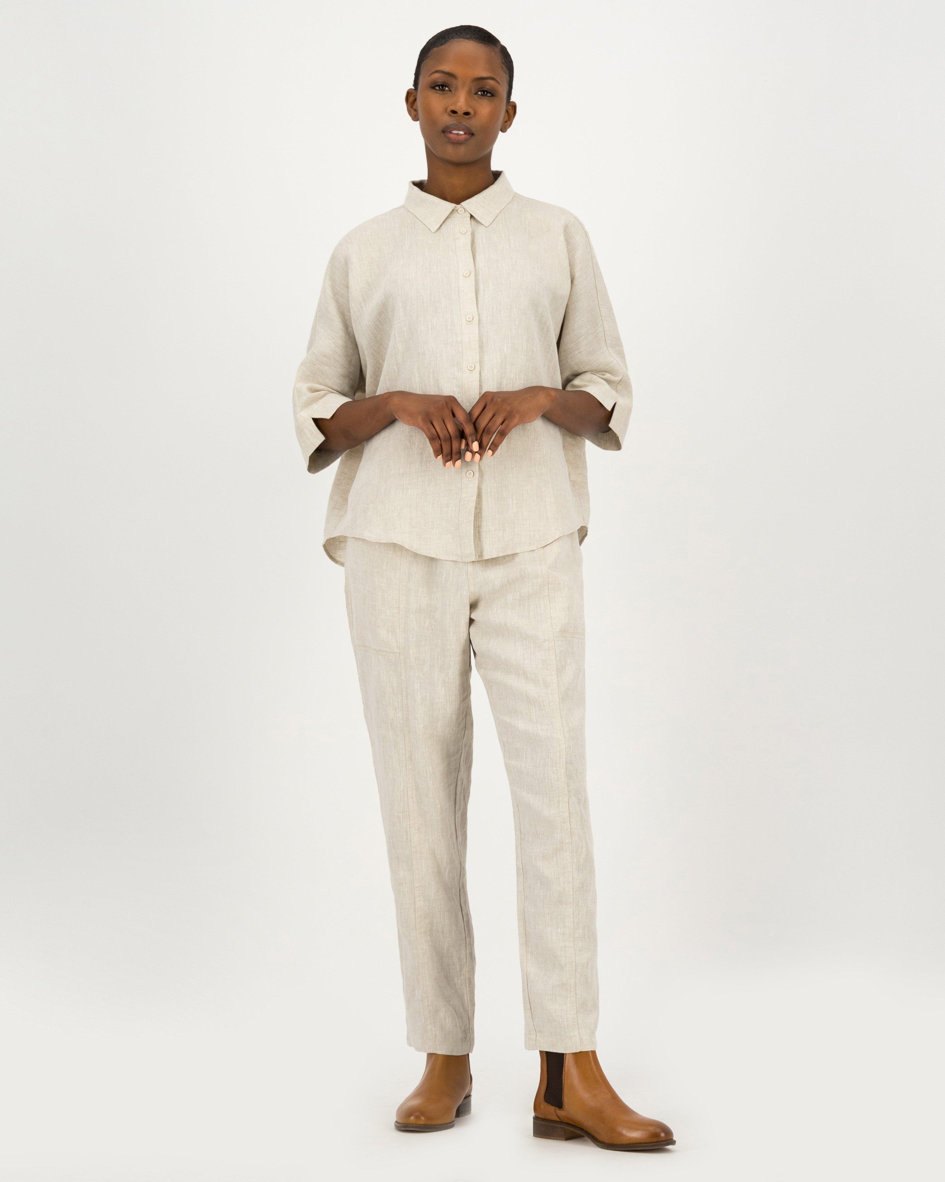 Rare Earth Women's Louise Linen Shirt -  Oatmeal