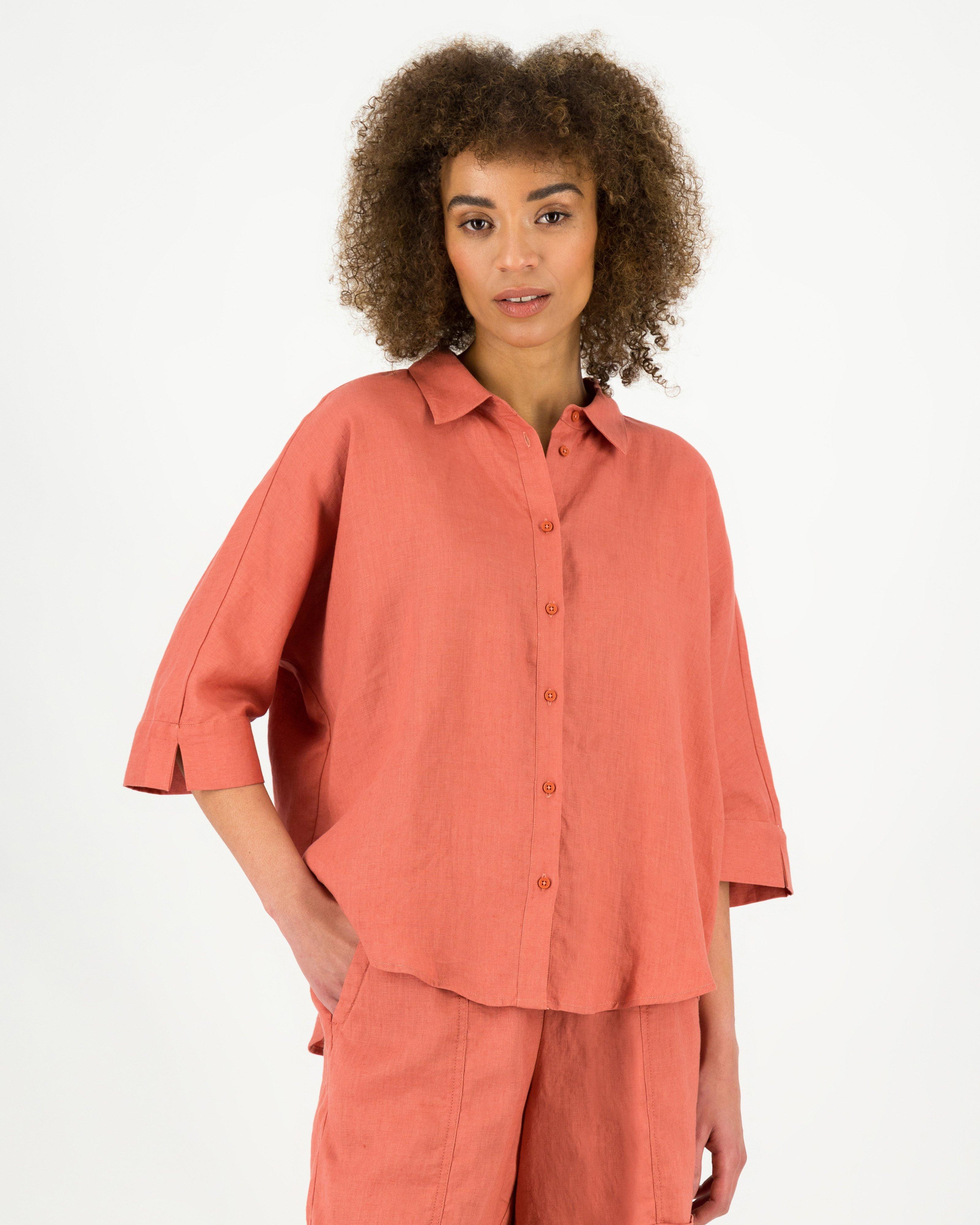 Rare Earth Women's Louise Linen Shirt -  Rust