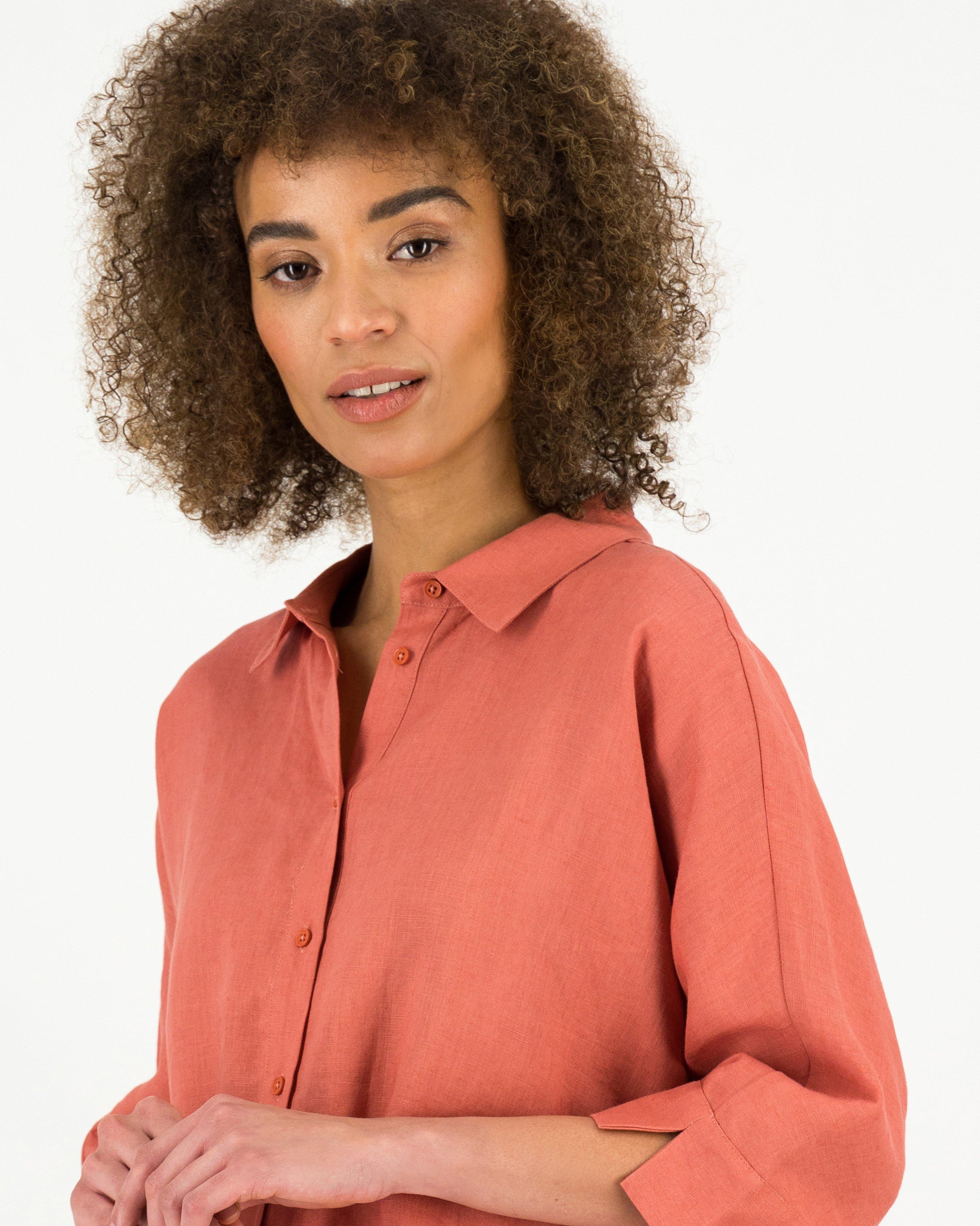 Rare Earth Women's Louise Linen Shirt -  Rust