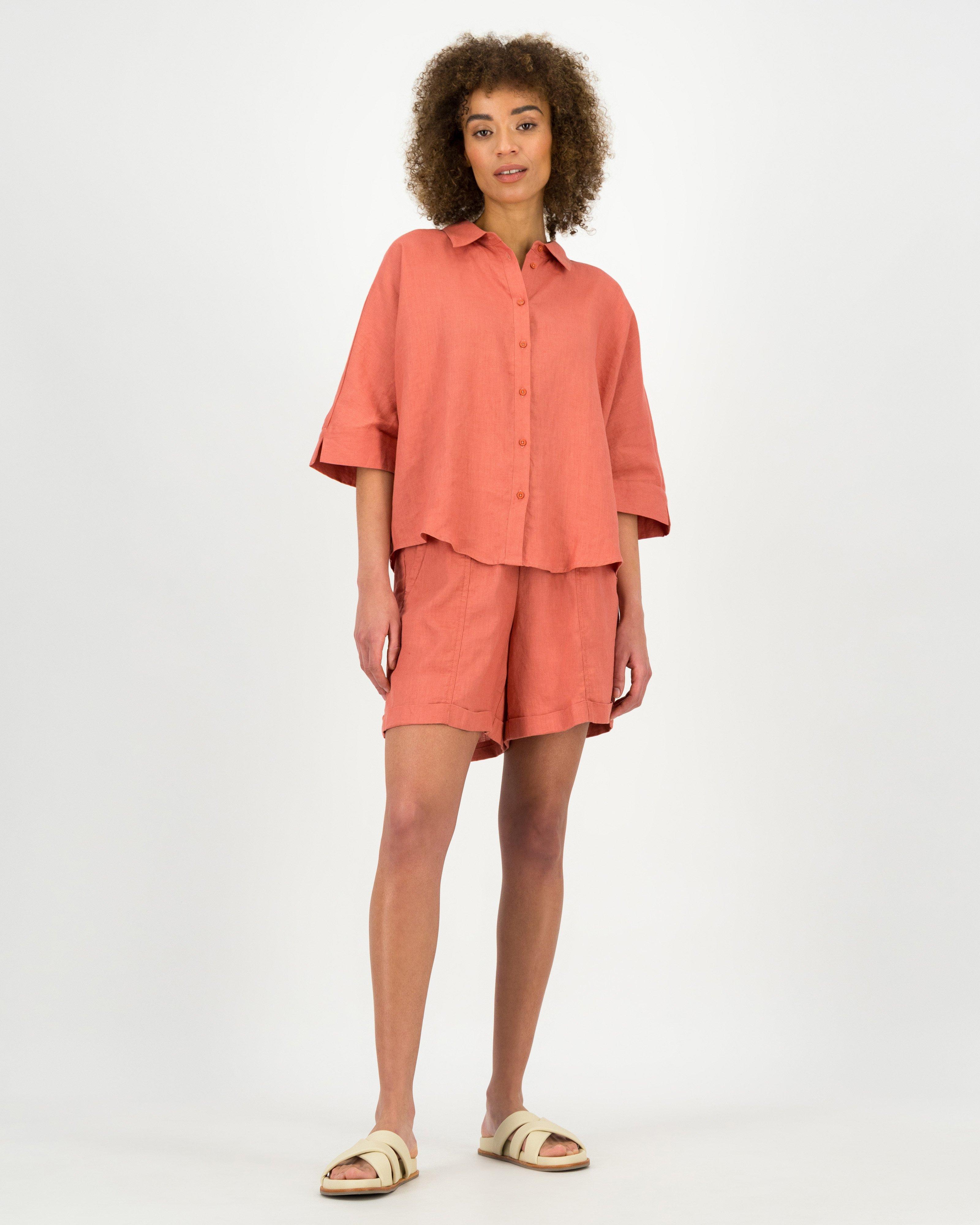 Rare Earth Women's Louise Linen Shirt -  Rust