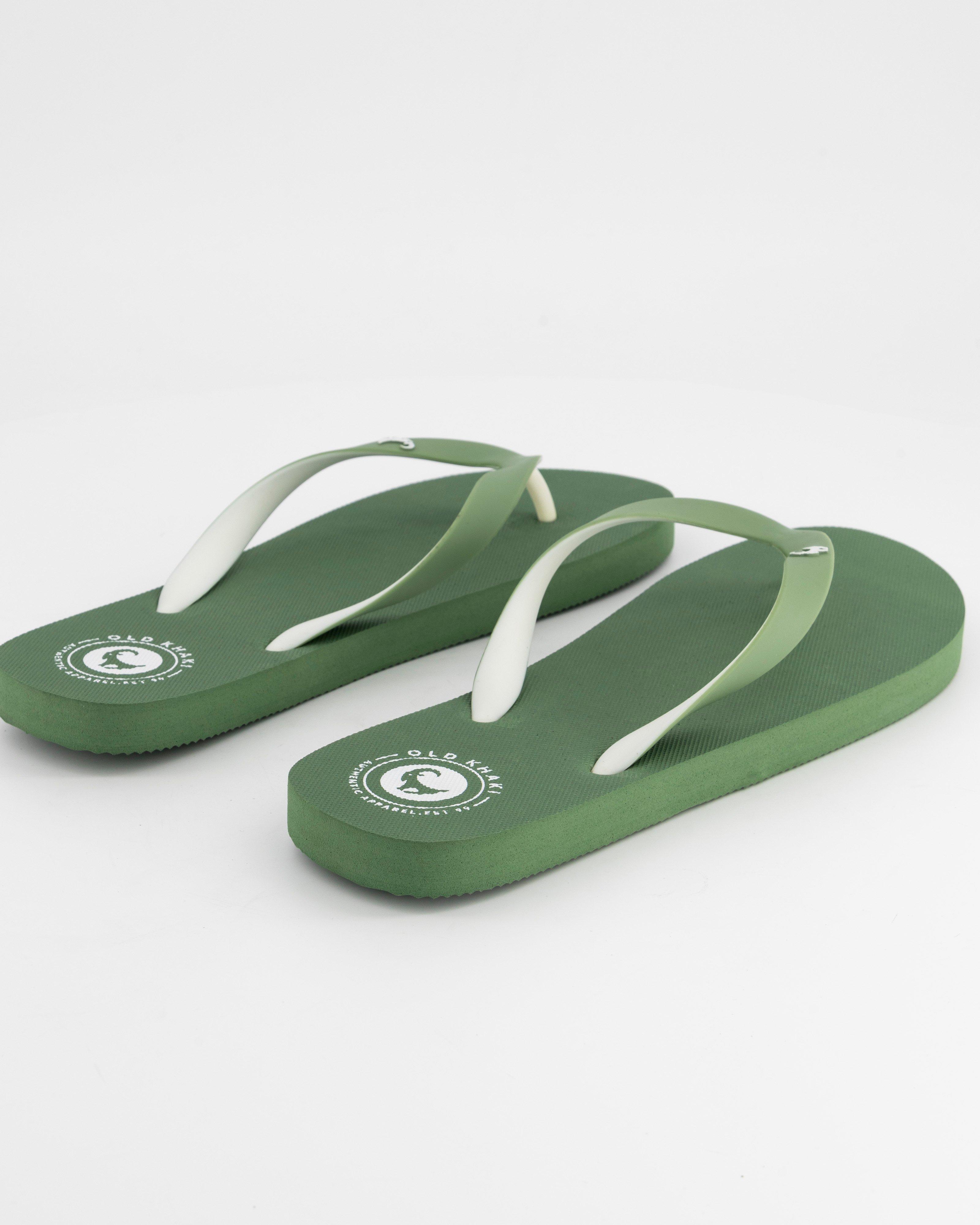 Khaki flip flops hot sale