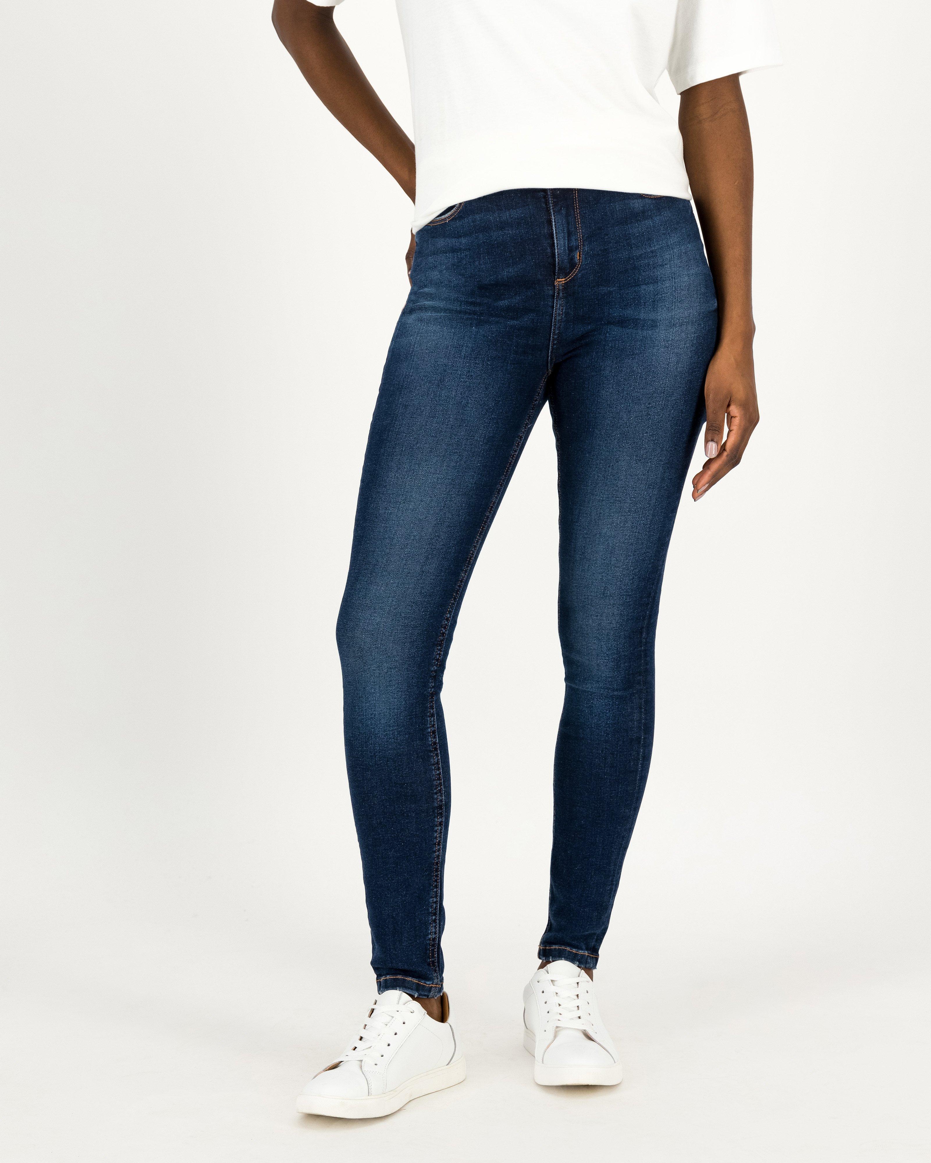 Women's Super High Rise Med Blue Skinny Jeans - Classic High Waist Jeans –  Moda Xpress